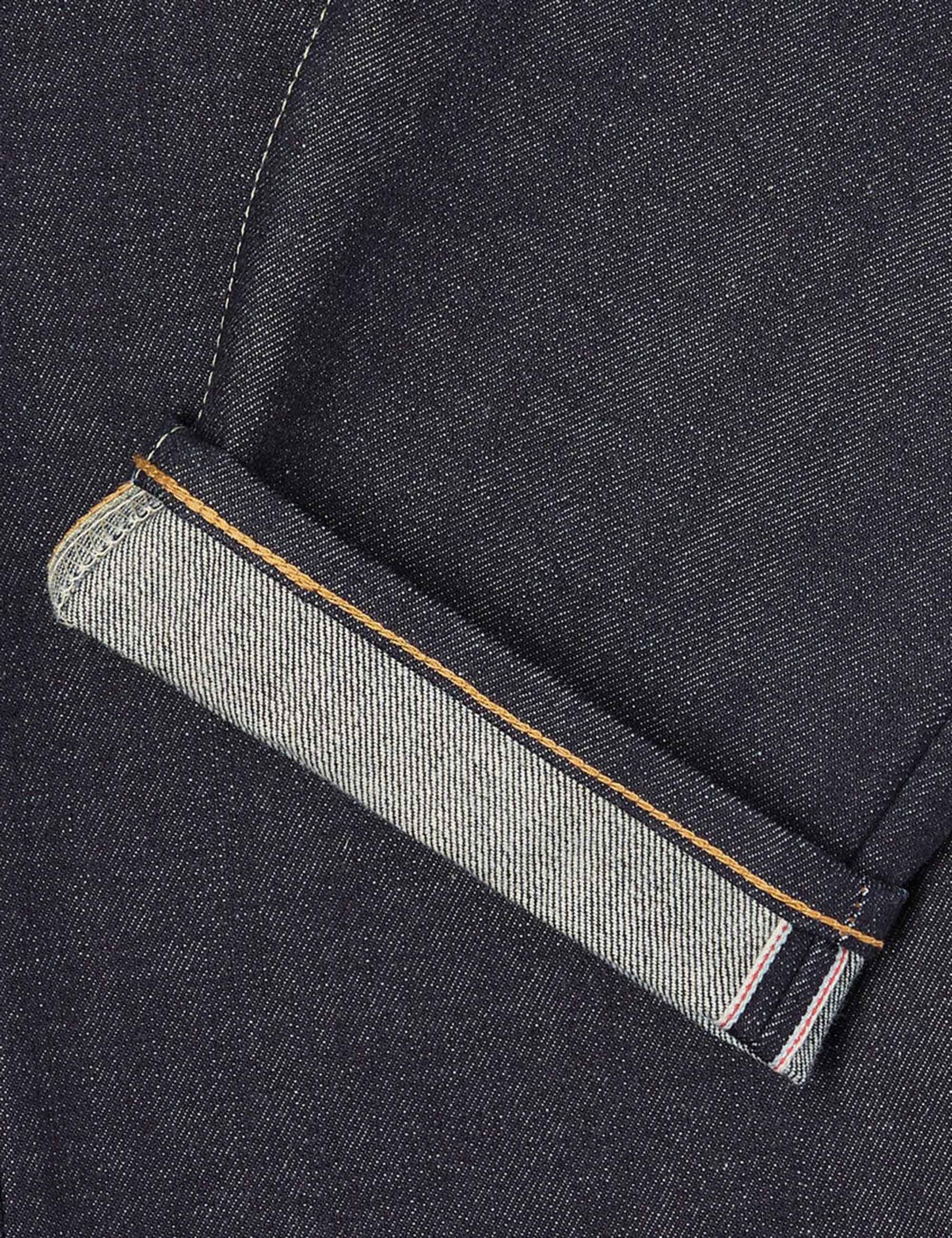 Regular Tapered  Red Selvedge Jeans - Blue, Unwashed - Image 4