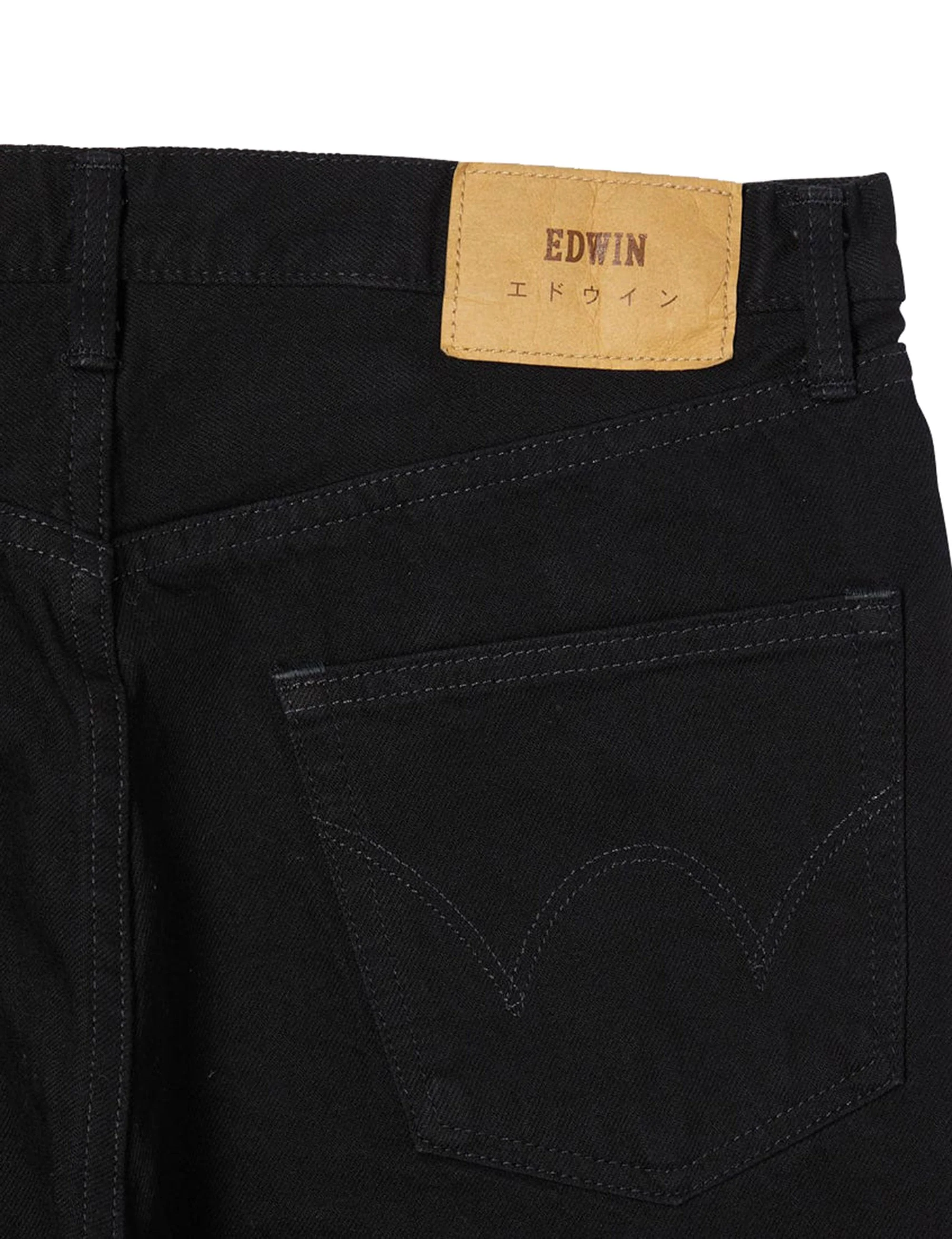 Slim Tapered Kaihara Stretch Jeans - Black, Unwashed - Image 5