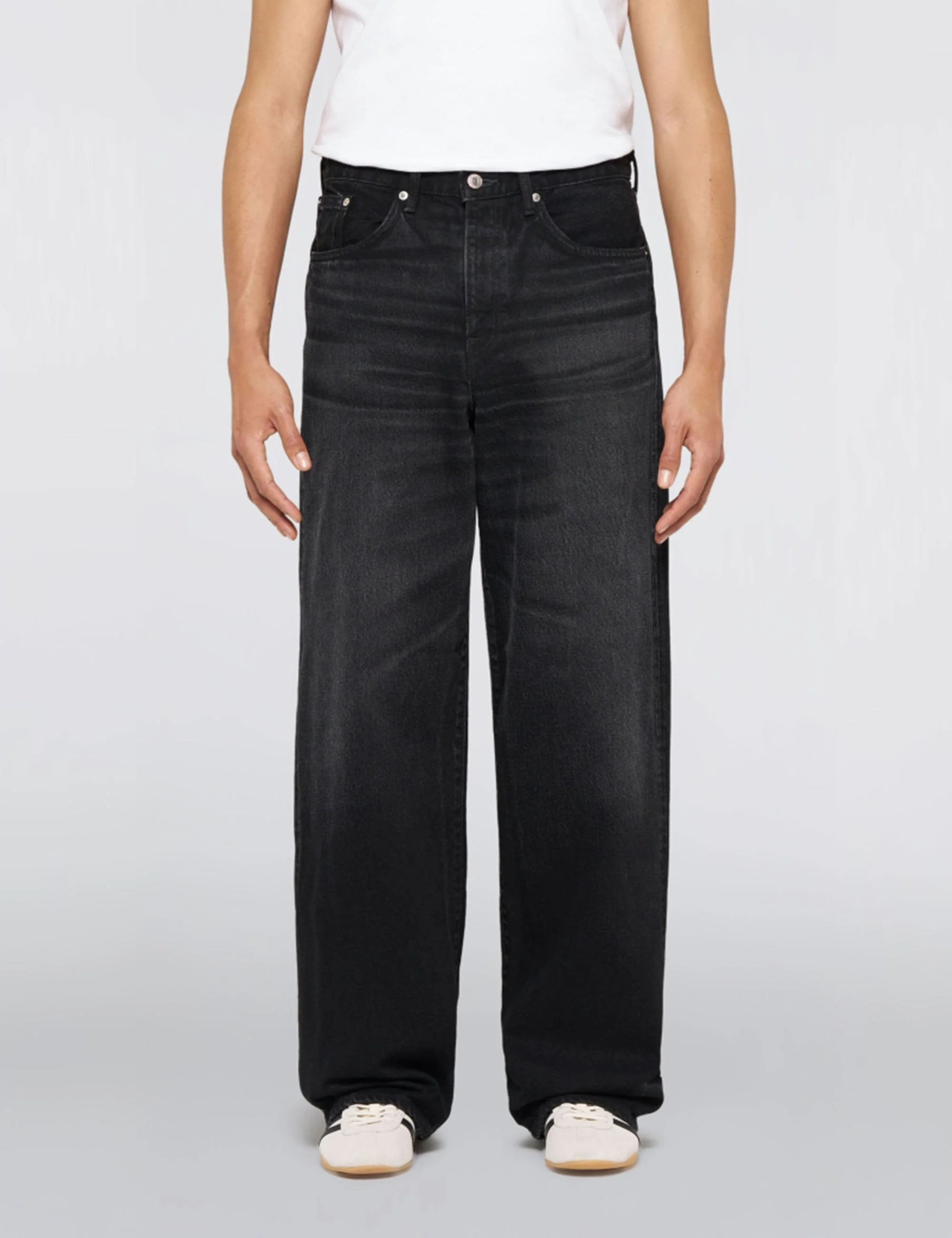 Wide Pants - Black, Dark Used Wash - Image 2