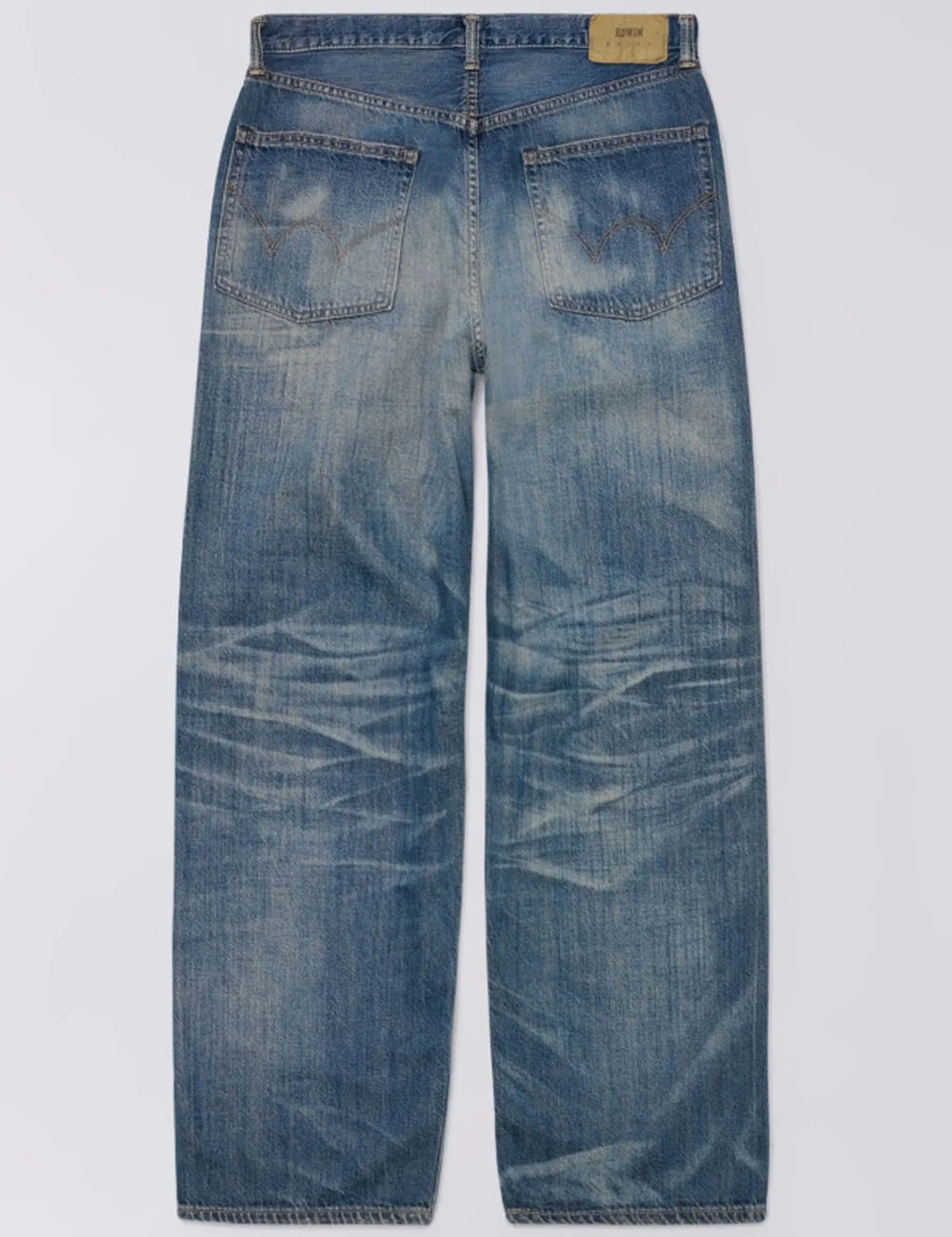 Wide Red Selvedge Jeans - Blue, Dark Used Wash - Image 3