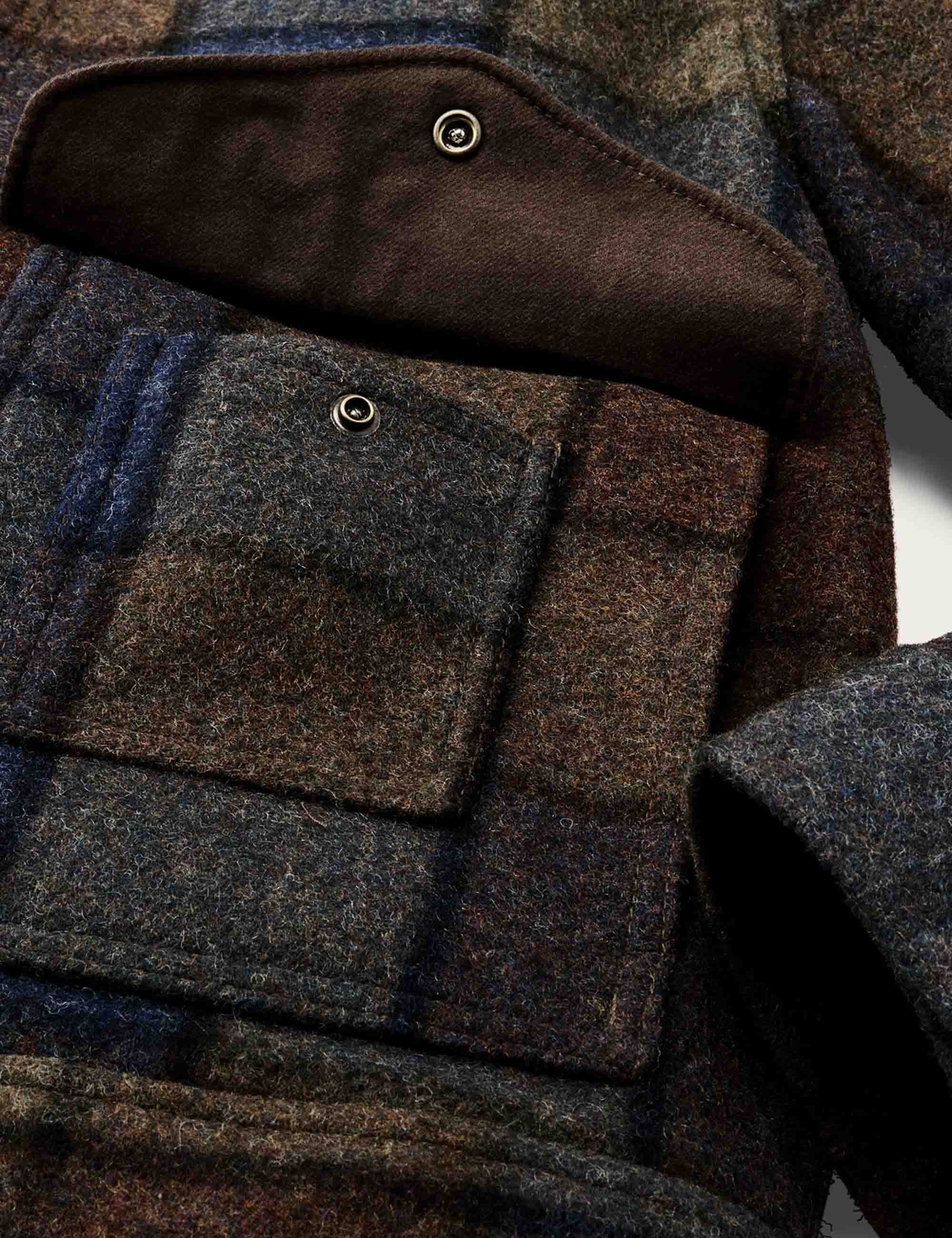 Mackinaw Wool Work Jacket - Blue/Brown/Gray Plaid - Image 5