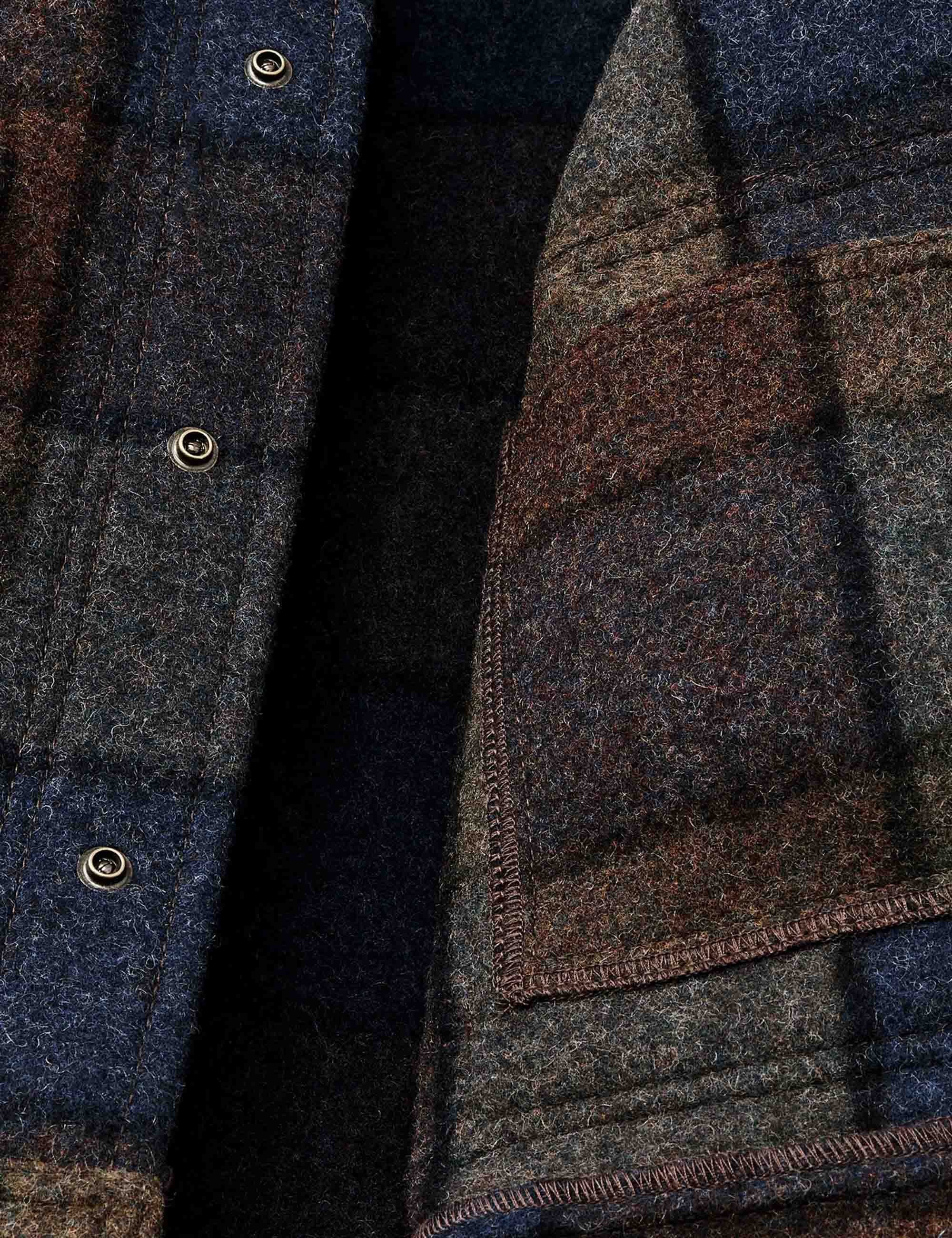 Mackinaw Wool Work Jacket - Blue/Brown/Gray Plaid - Image 6