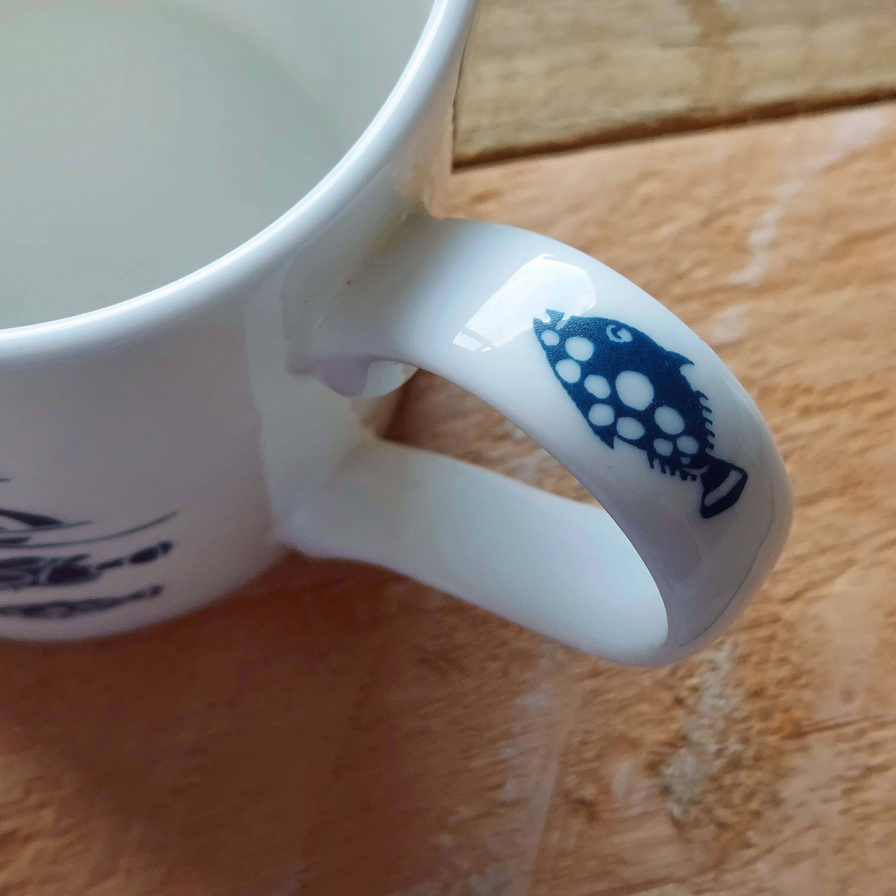 Fish and Ships Hand Decorated Bone China Mug - Image 4