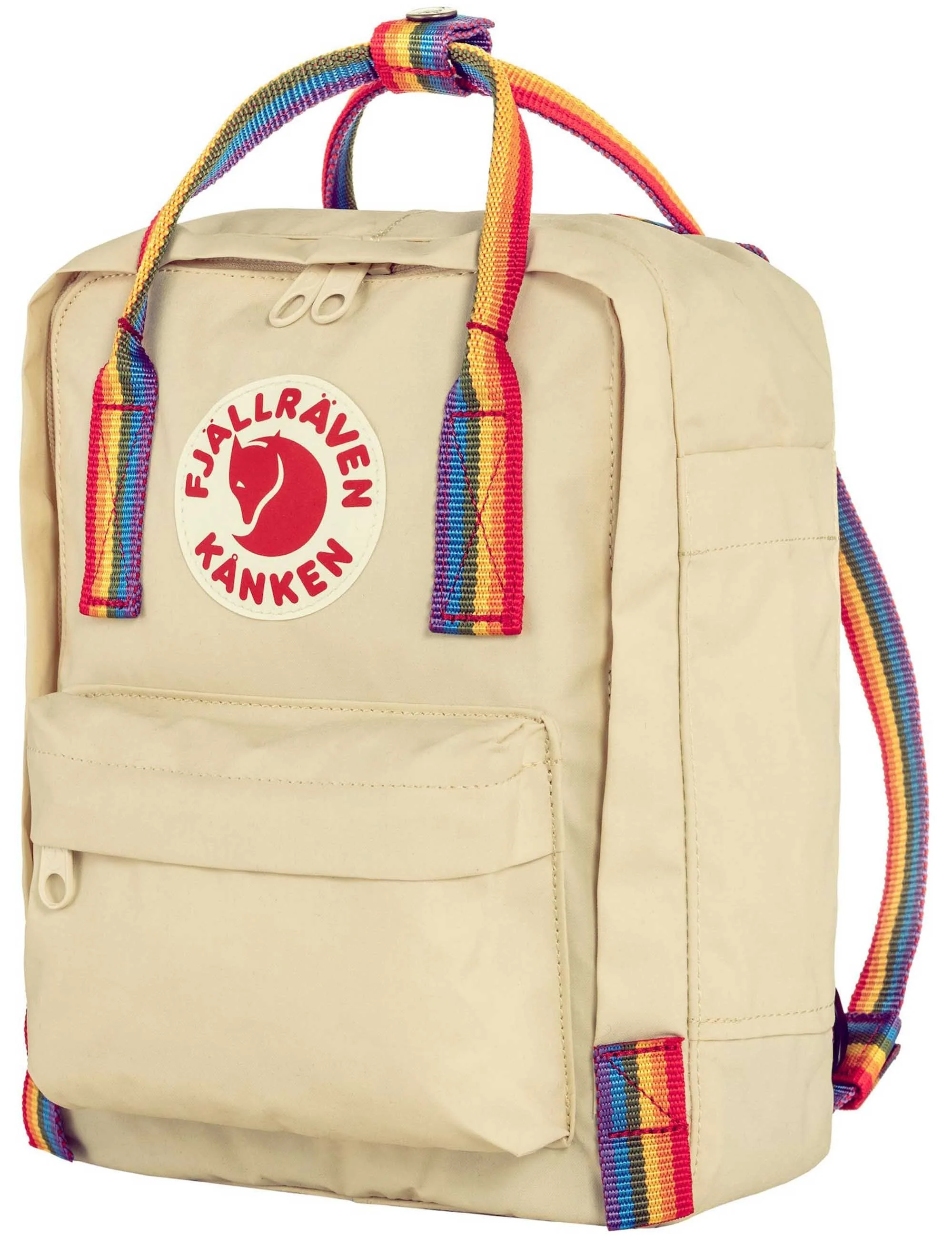 Kanken Mini Rainbow Backpack - Light Oak-Rainbow Pattern - Image 4