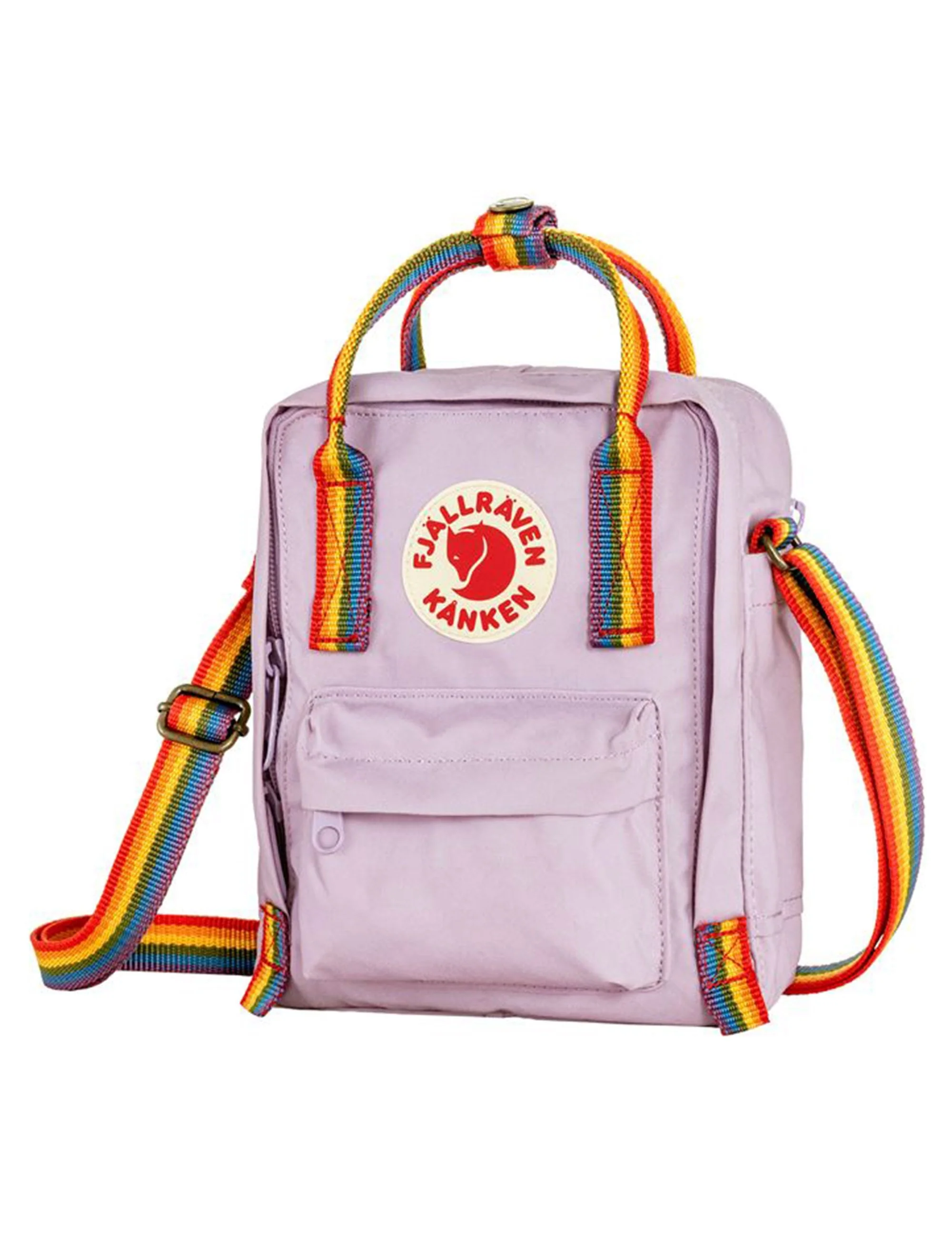Kanken Sling Rainbow 2.5L Bag - Pastel Lavender-Rainbow Pattern - Image 2