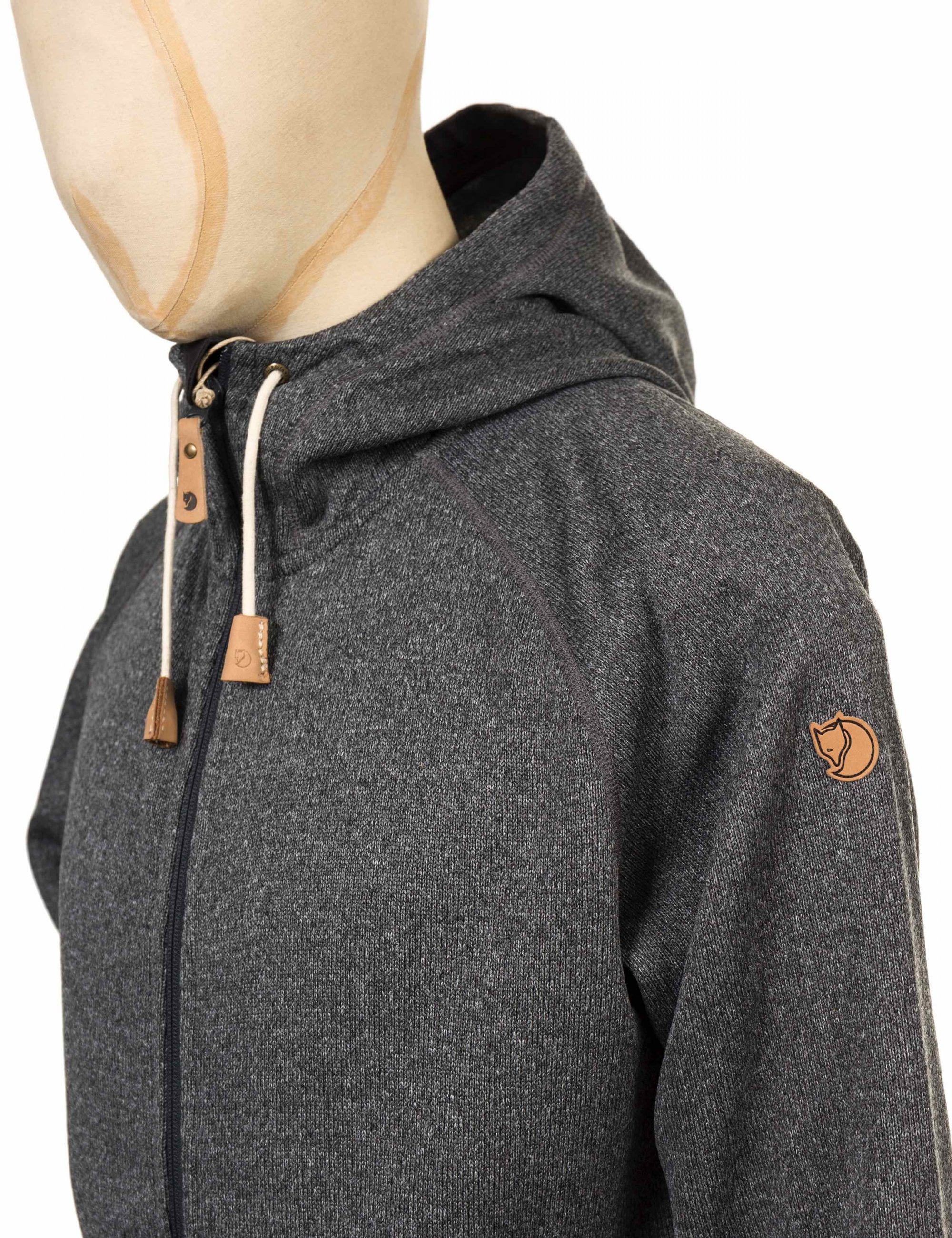 Ovik Fleece Zip Hooded Jacket - Dark Grey - Image 3