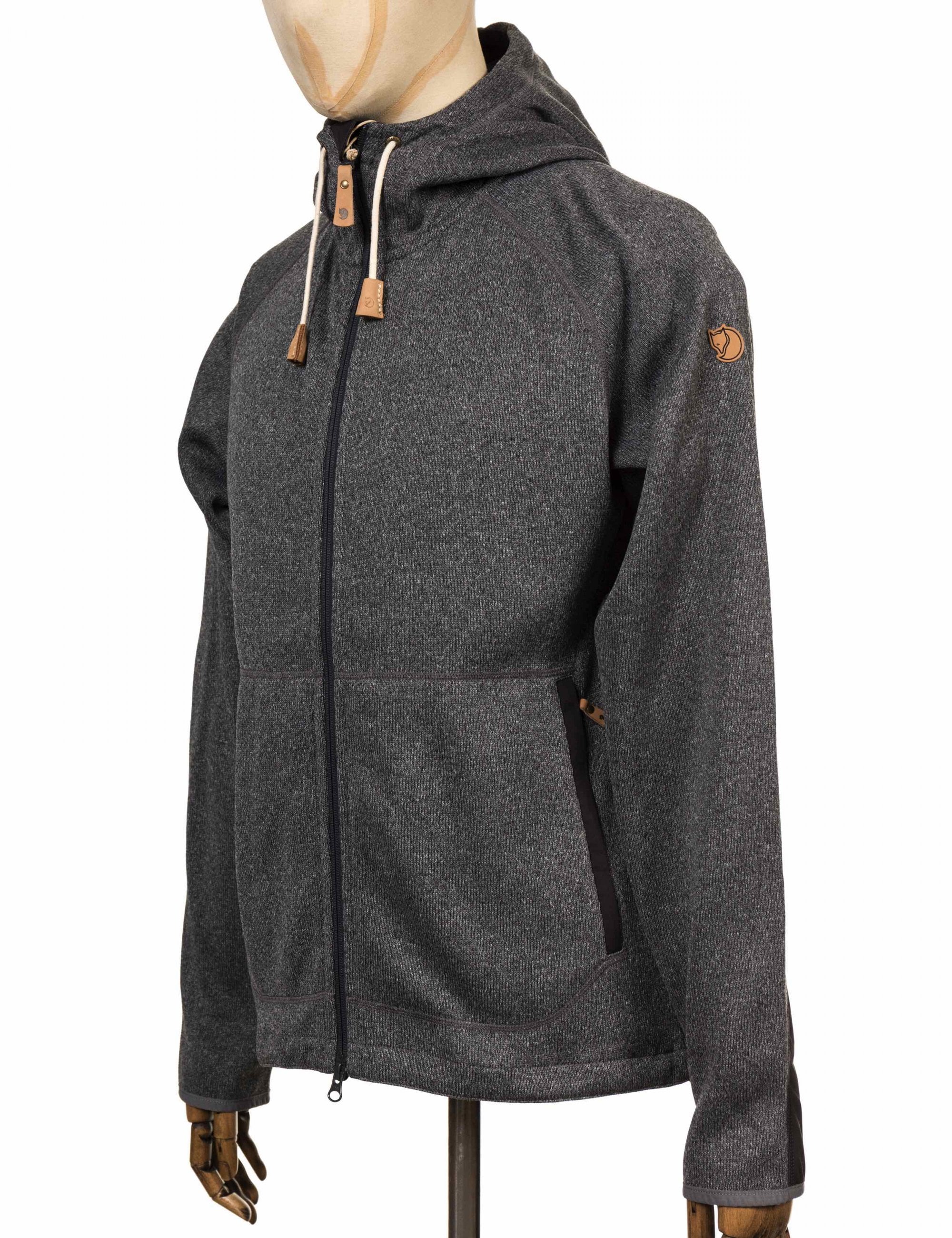 Ovik Fleece Zip Hooded Jacket - Dark Grey - Image 5