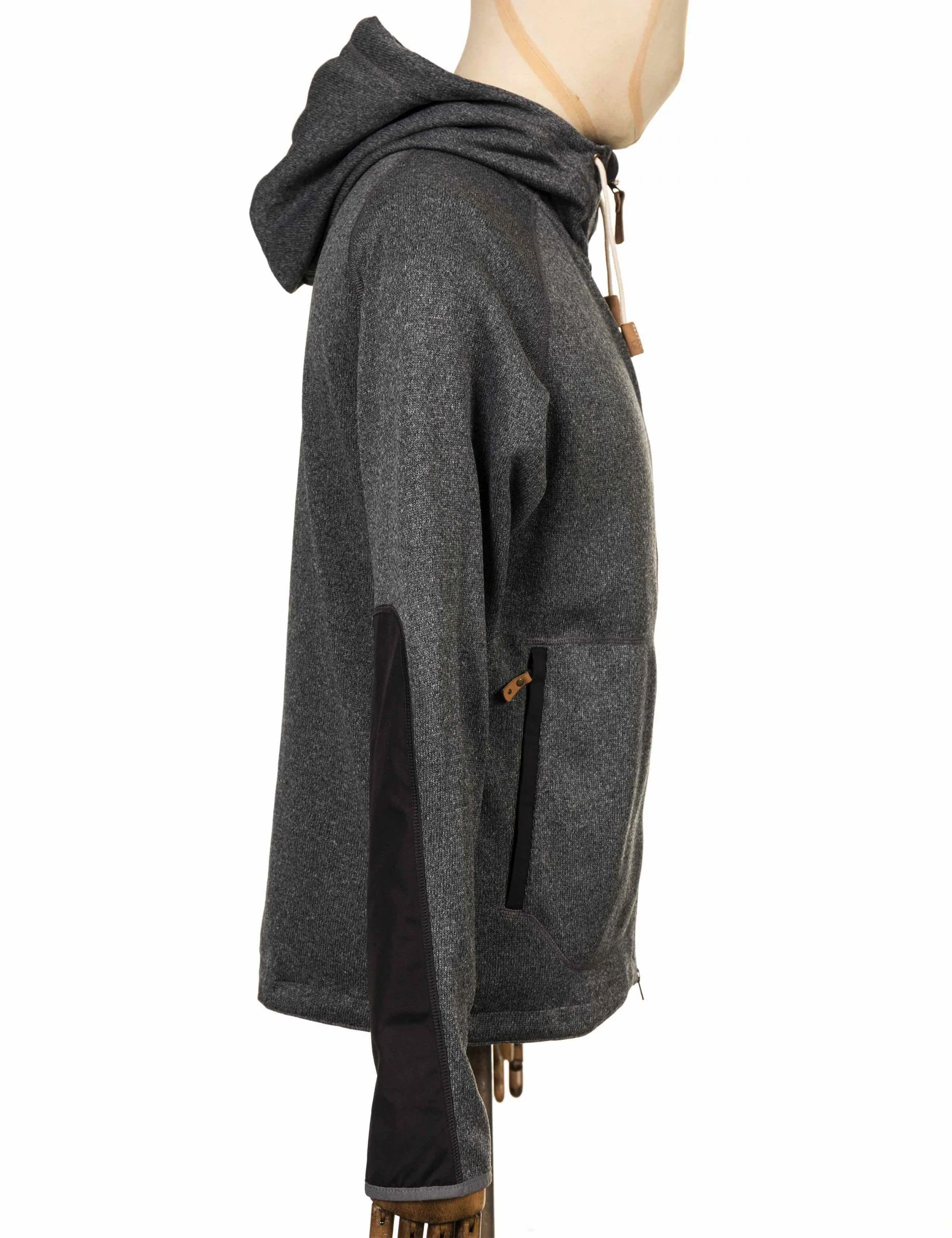 Ovik Fleece Zip Hooded Jacket - Dark Grey - Image 6