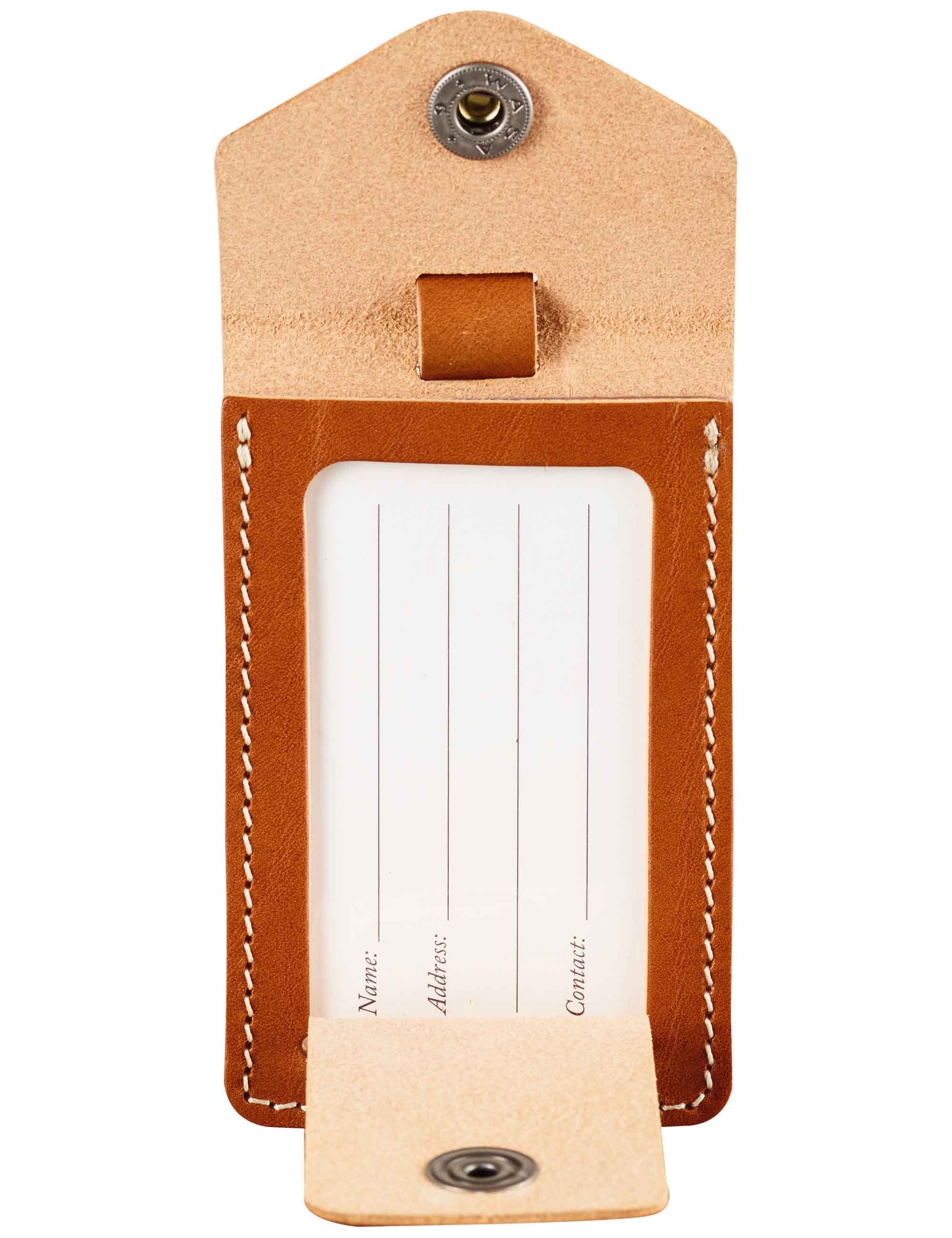 Ovik Leather Luggage Tag - Cognac - Image 3