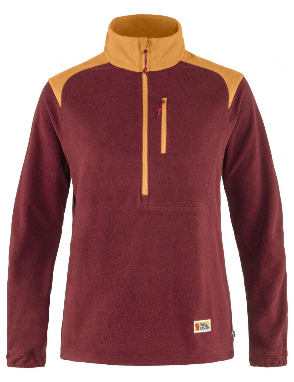 Women's Vardag Lite Fleece Half Zip - Bordeaux Red-Spicy Orange