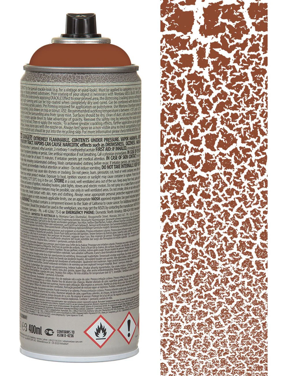 Crackle Effect Spray Paint 400ml - Copper Brown EC8004 - Image 2