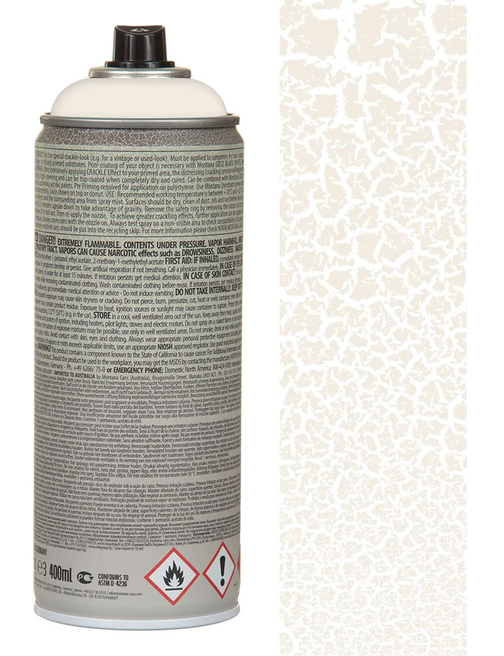 Crackle Effect Spray Paint 400ml - Pure White EC9010 - Image 2