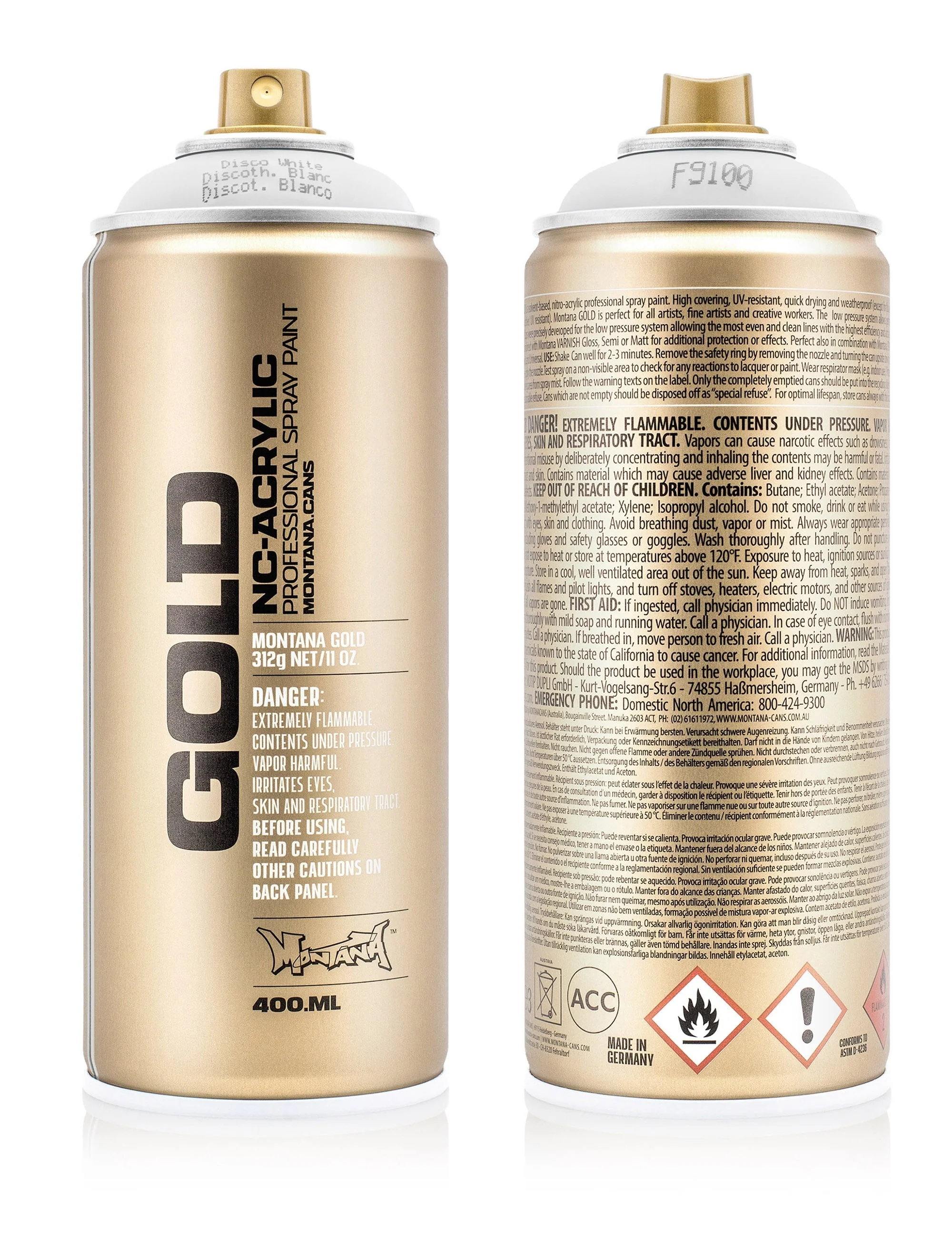 Spray Paint 400ml - Flourescent Disco White F9100