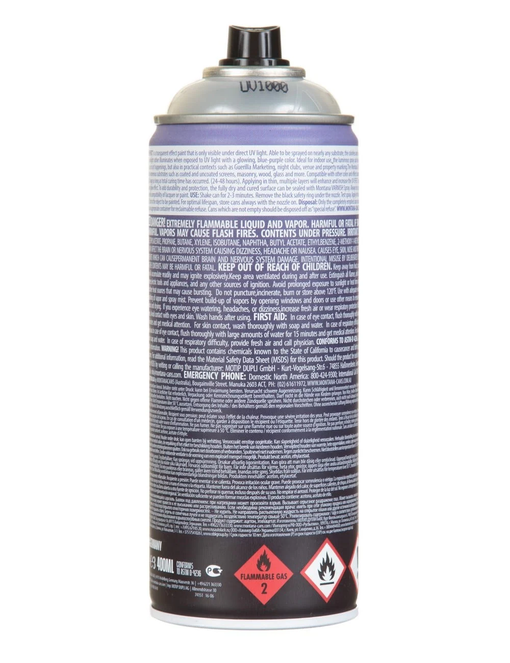 UV-Effect Transparent Spray Paint 400ml - UV-Effect UV1000 - Image 2