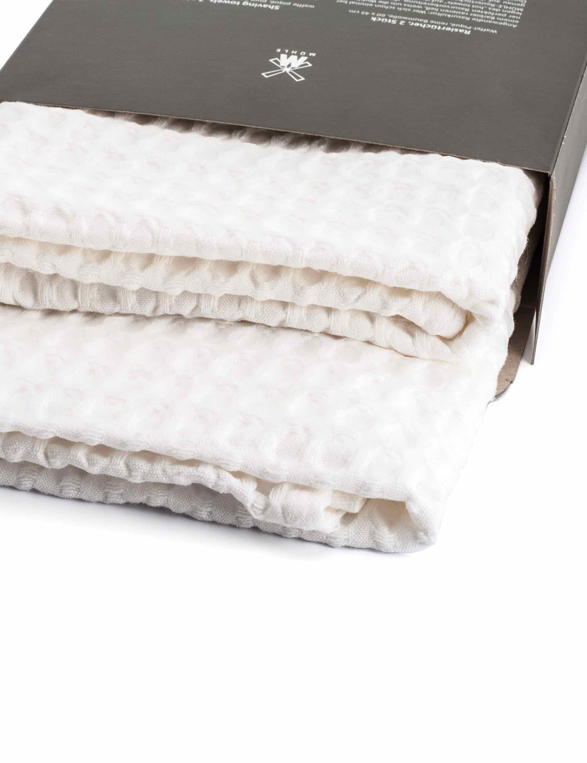 T1 Waffle Pique Shaving Towels (2 pk) - White - Image 2