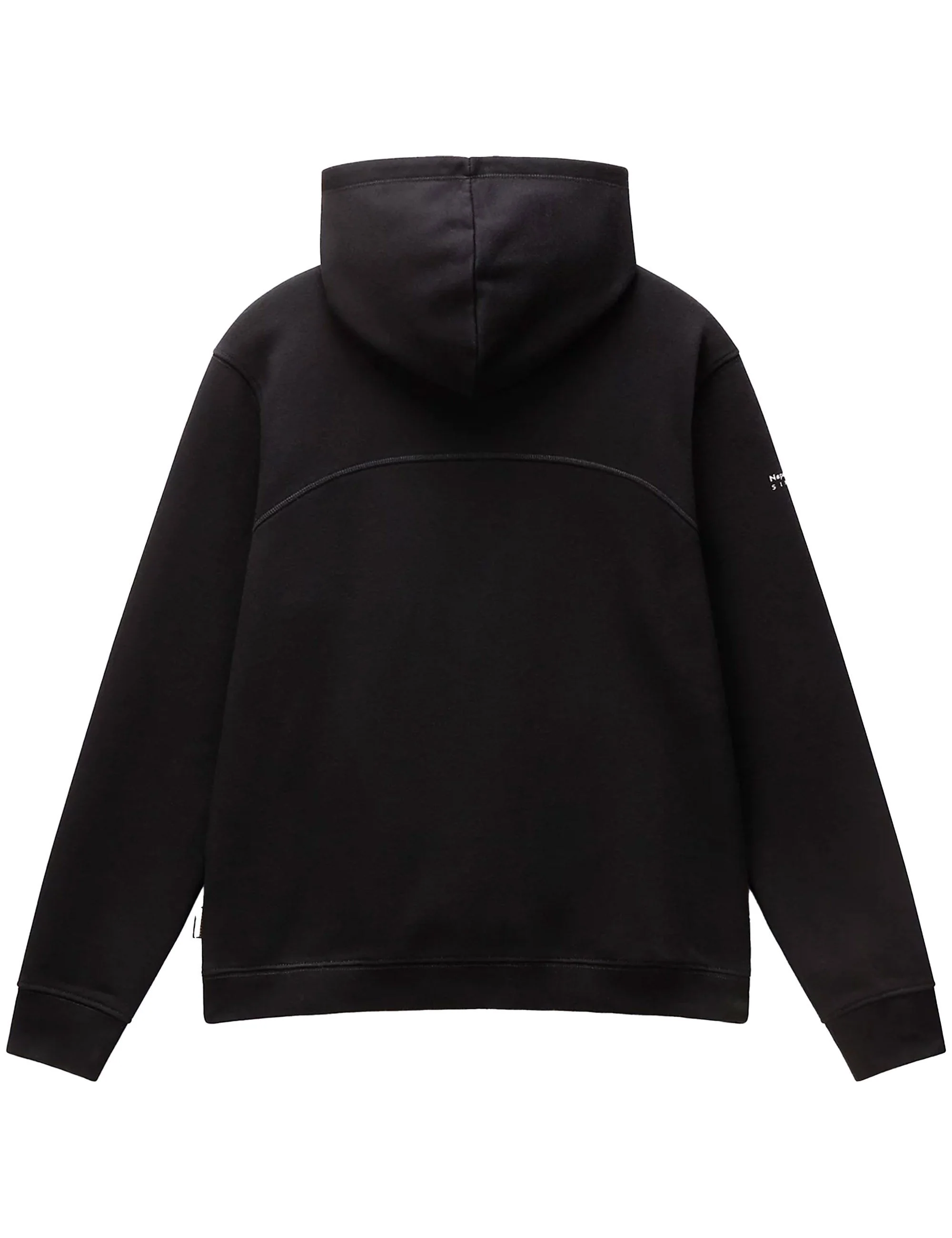 Badge Half Zip Hooded Sweat - Black - Image 3