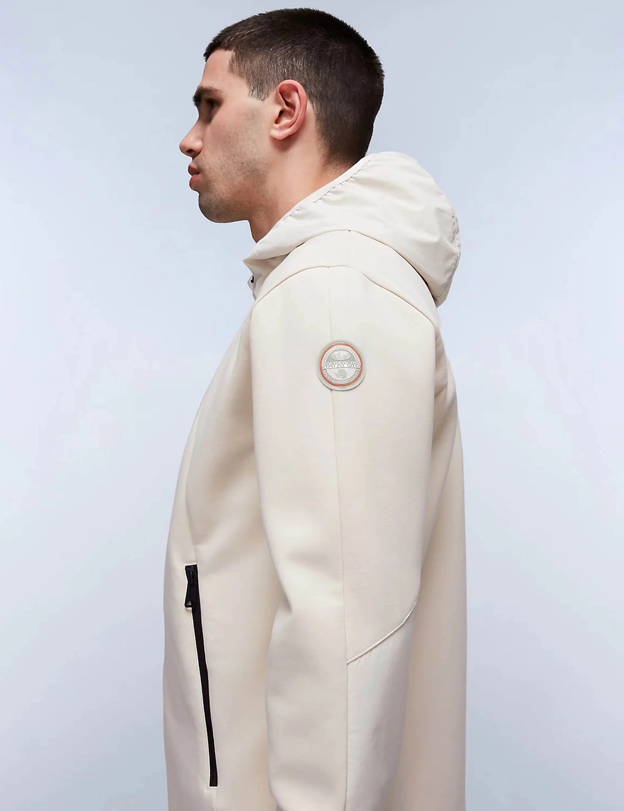 Lys Full Zip Hooded Jacket - Beige Dimity - Image 5