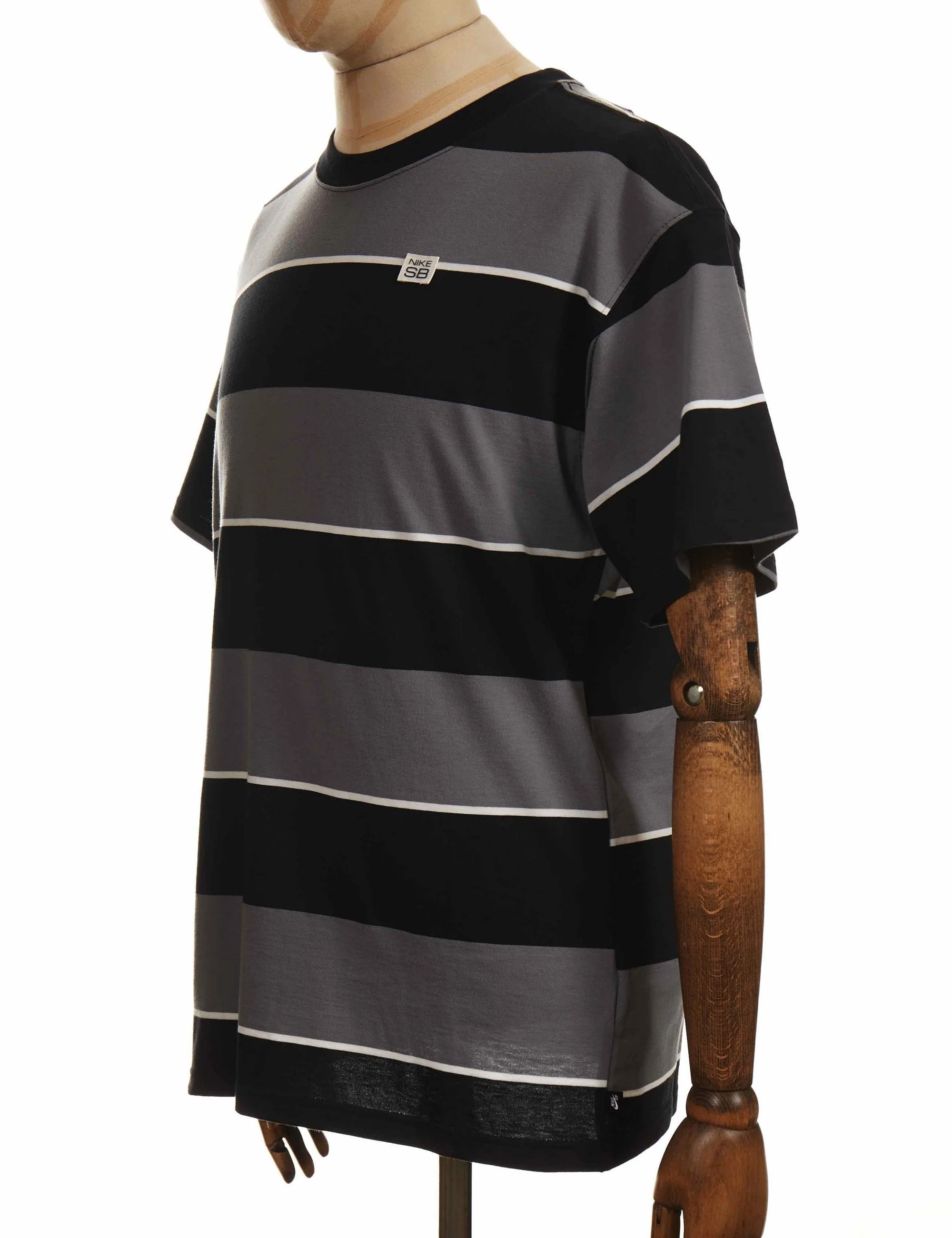 Striped Skate T-Shirt - Black/Grey - Image 4