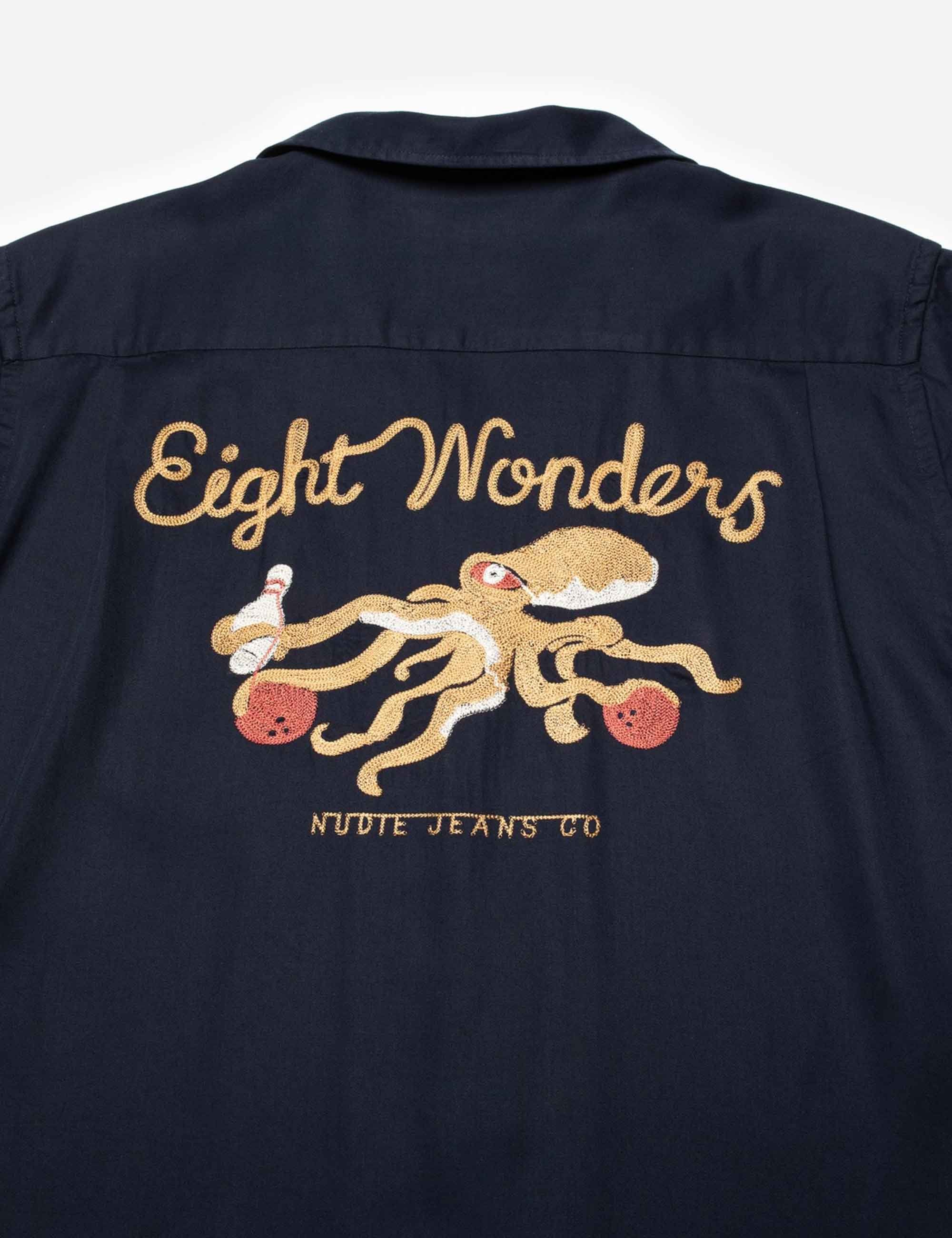 Arthur Bowling Shirt - Navy - Image 4
