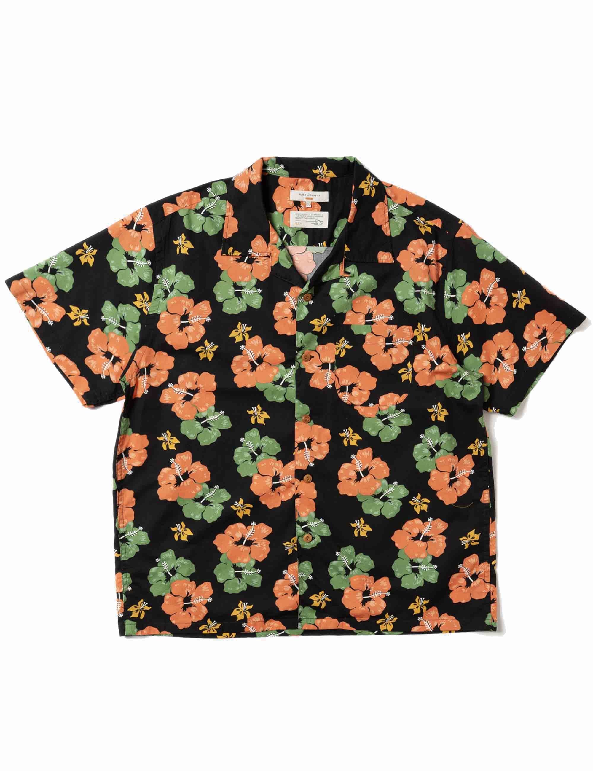 Arvid Floral Hawaii Shirt - Black