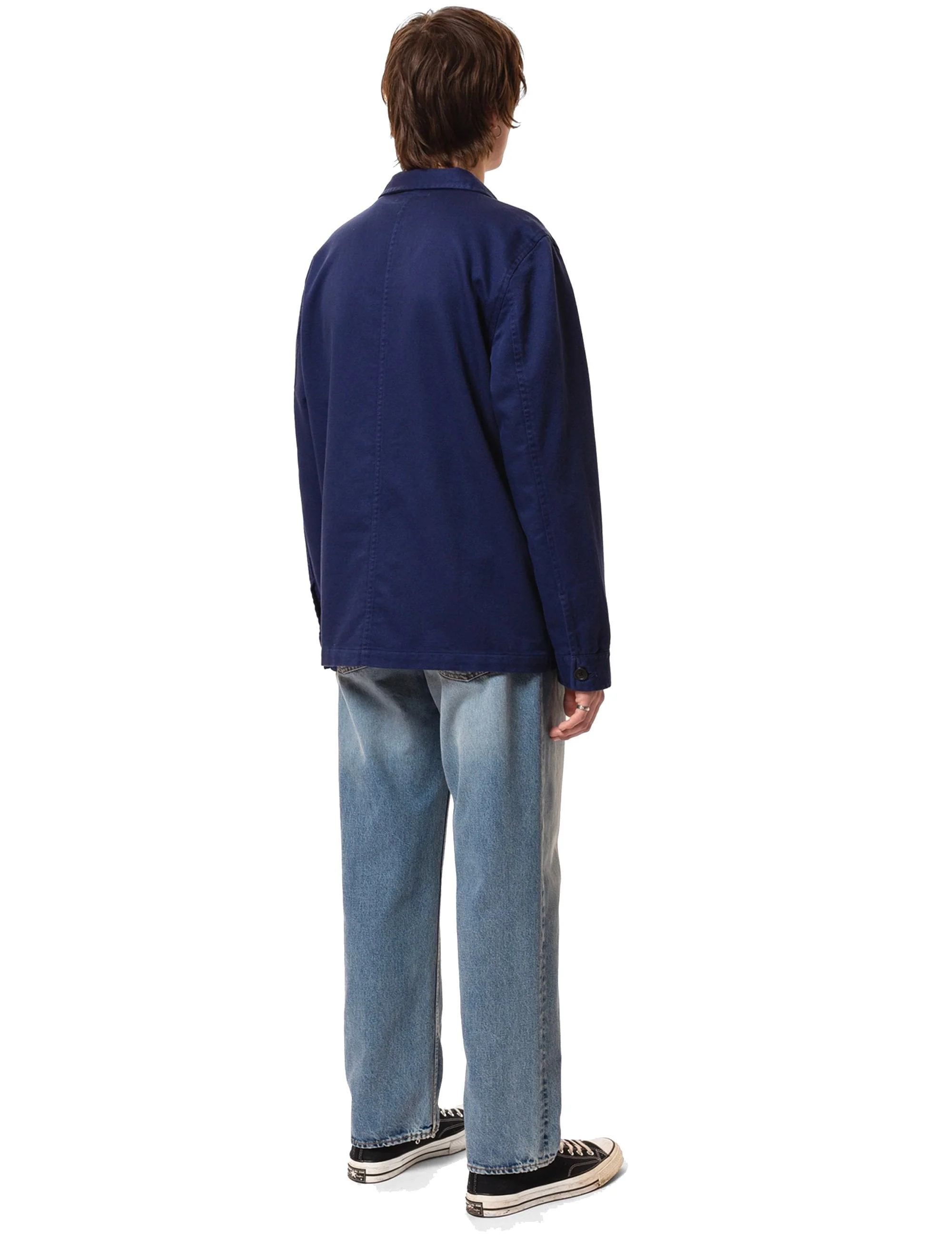 Barney Worker Jacket - Mid Blue - Image 5