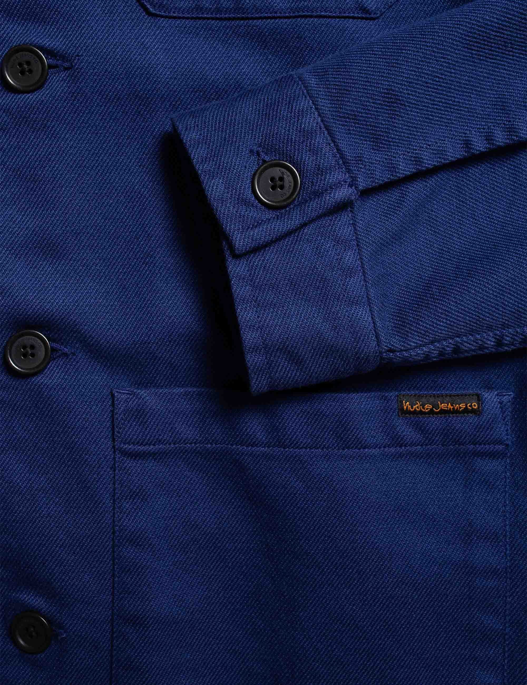 Barney Worker Jacket - Mid Blue - Image 6