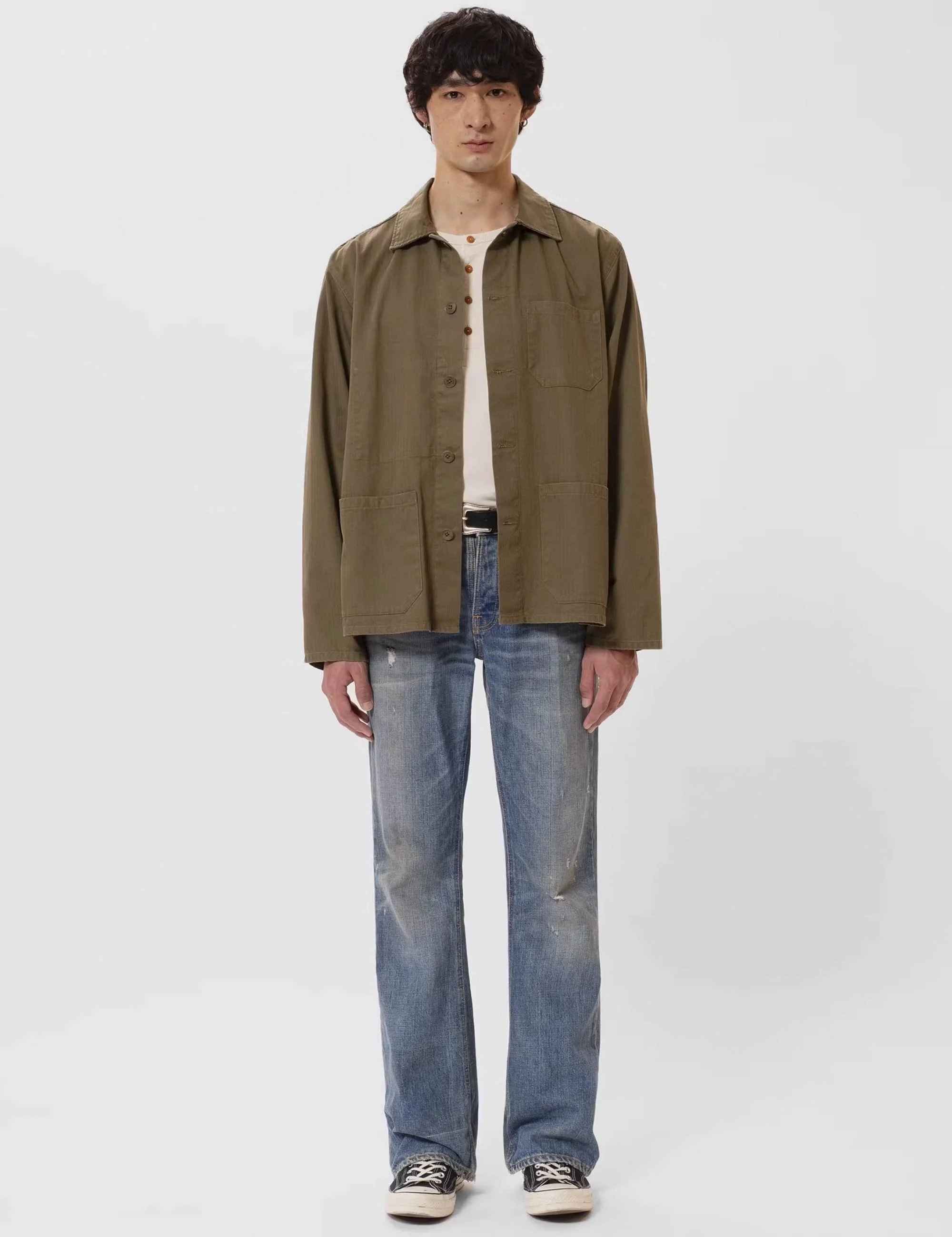 Buddy Herringbone Chore Jacket - Olive - Image 2