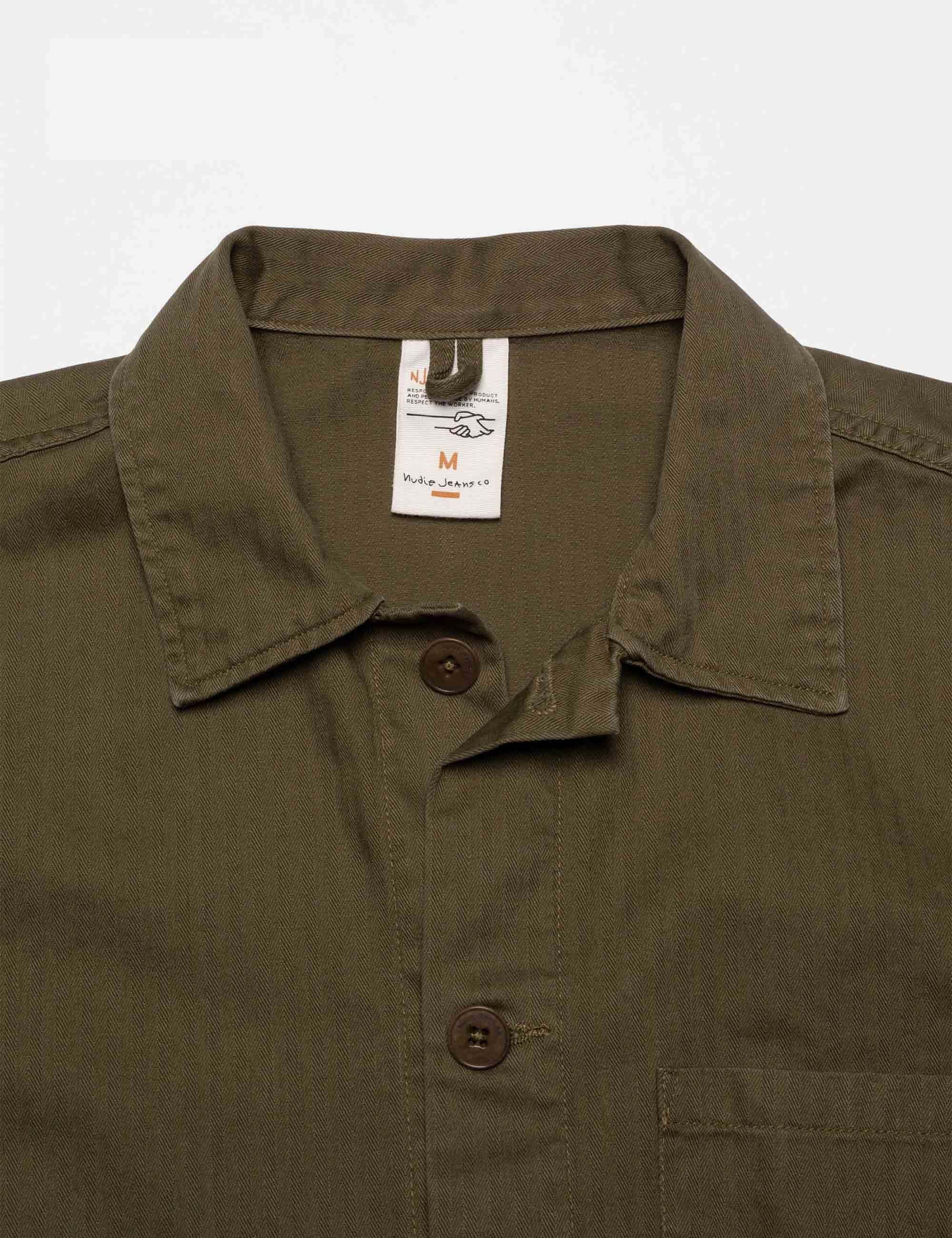 Buddy Herringbone Chore Jacket - Olive - Image 3