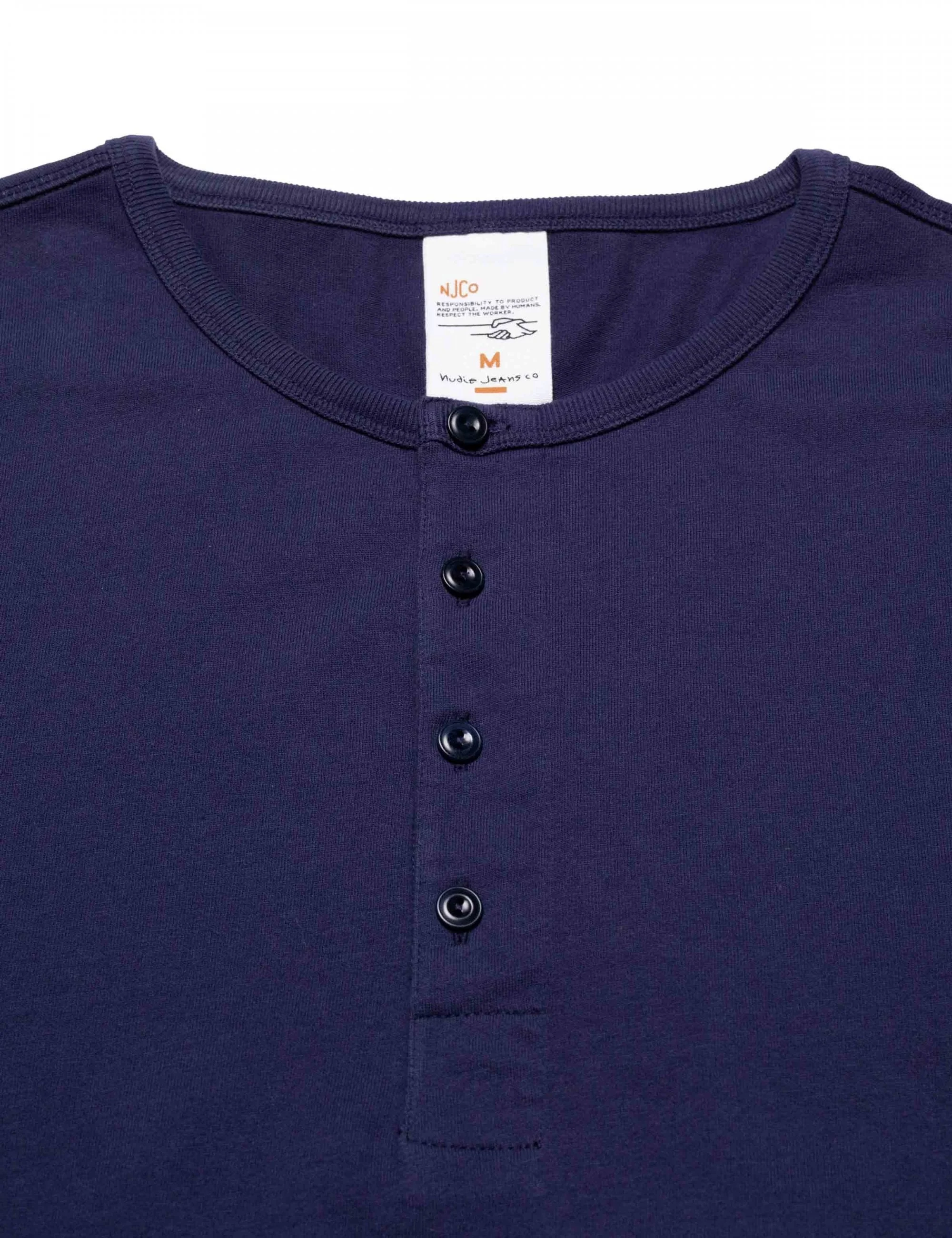 Henley Long Sleeve Top - Midnight - Image 6