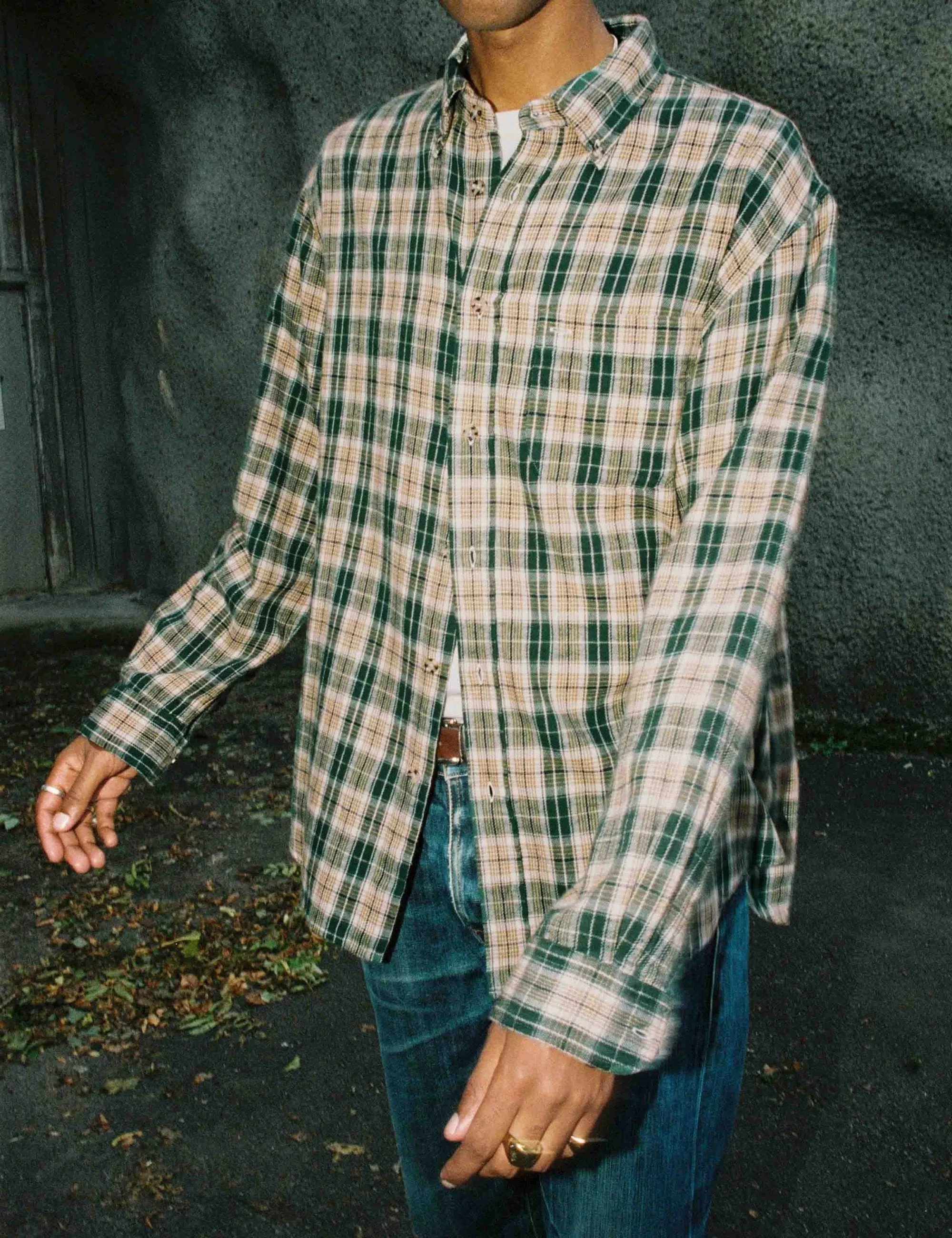 Julian Farm Check Shirt - Racing Green - Image 2