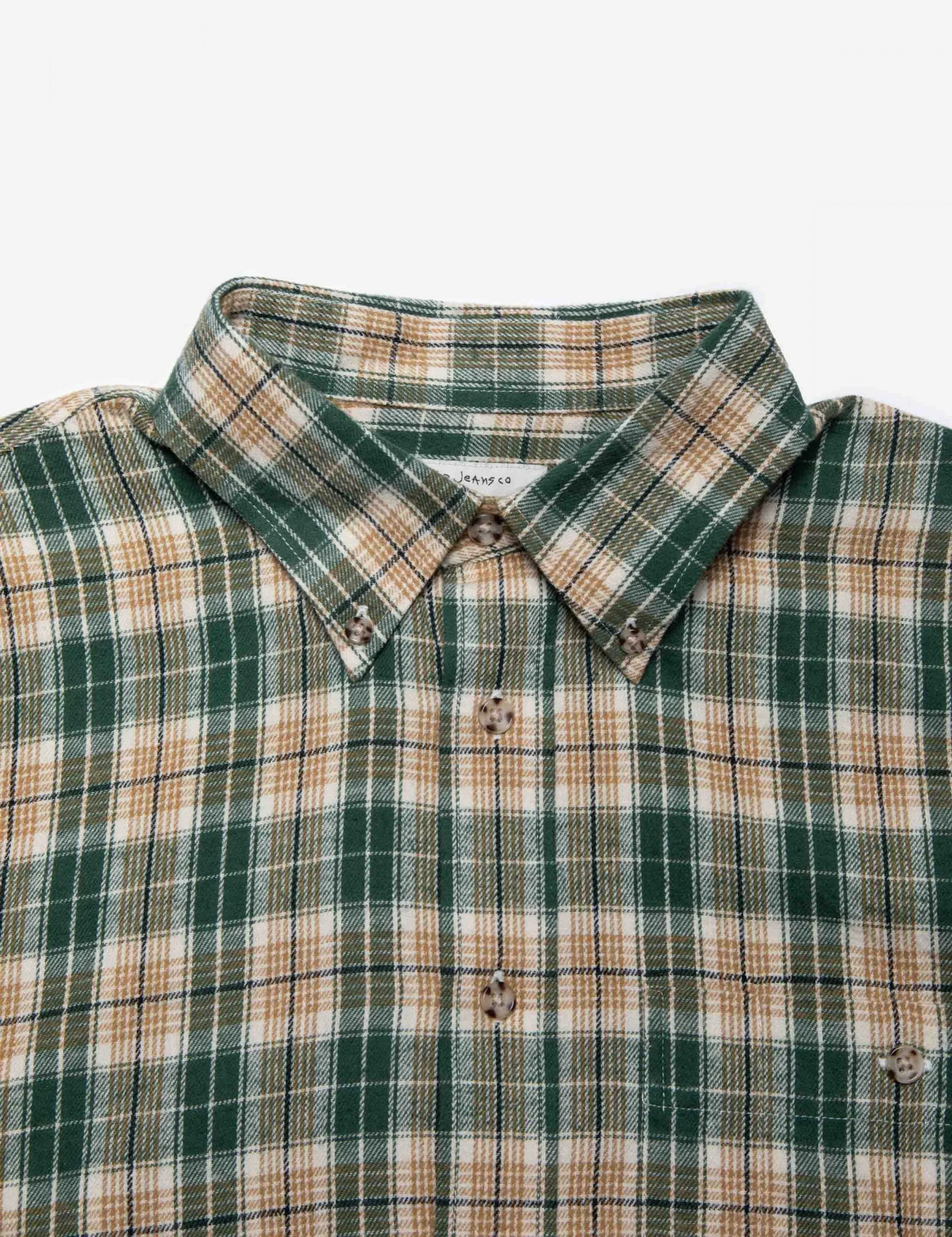 Julian Farm Check Shirt - Racing Green - Image 3