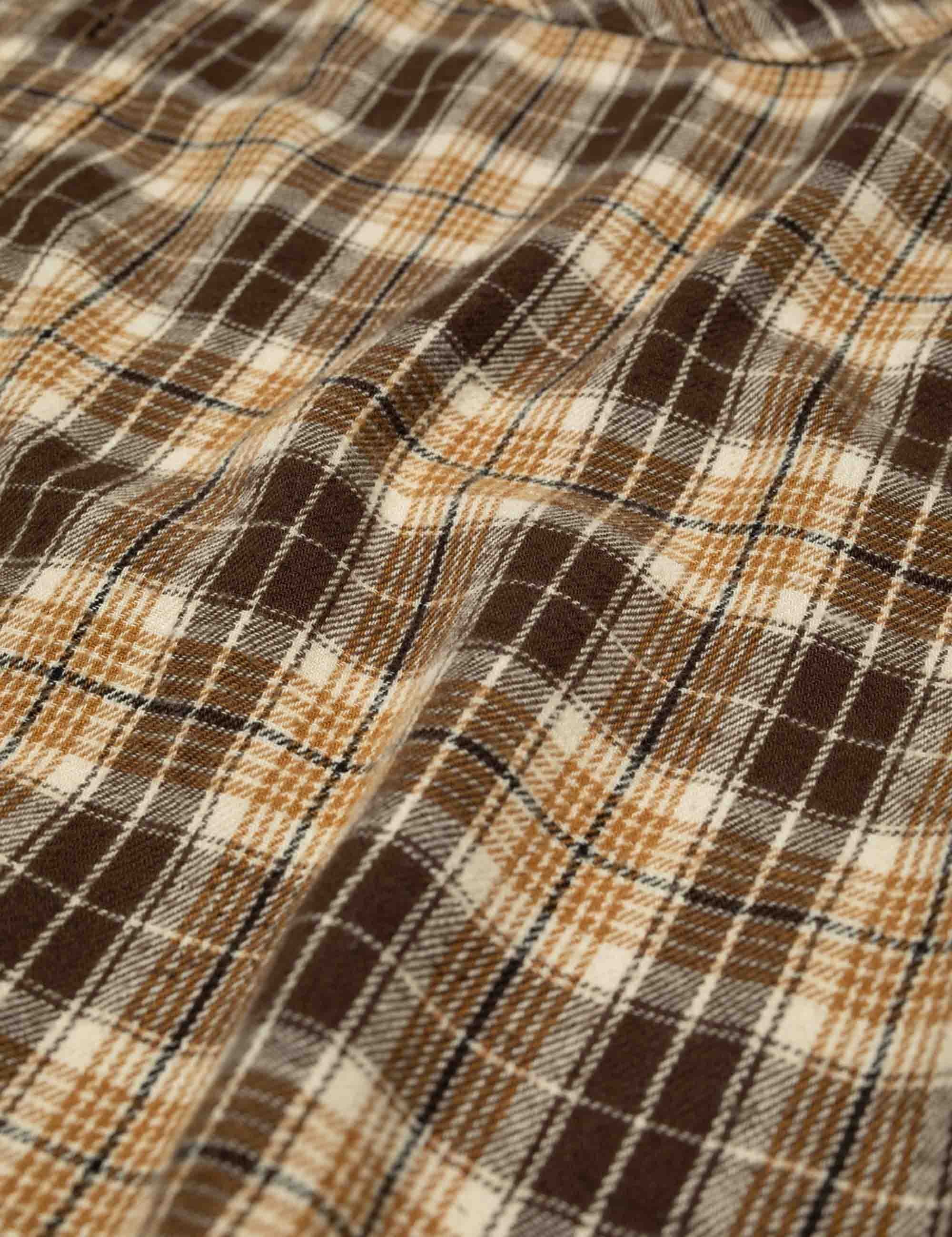Julian Worker Check Shirt - Brown - Image 3