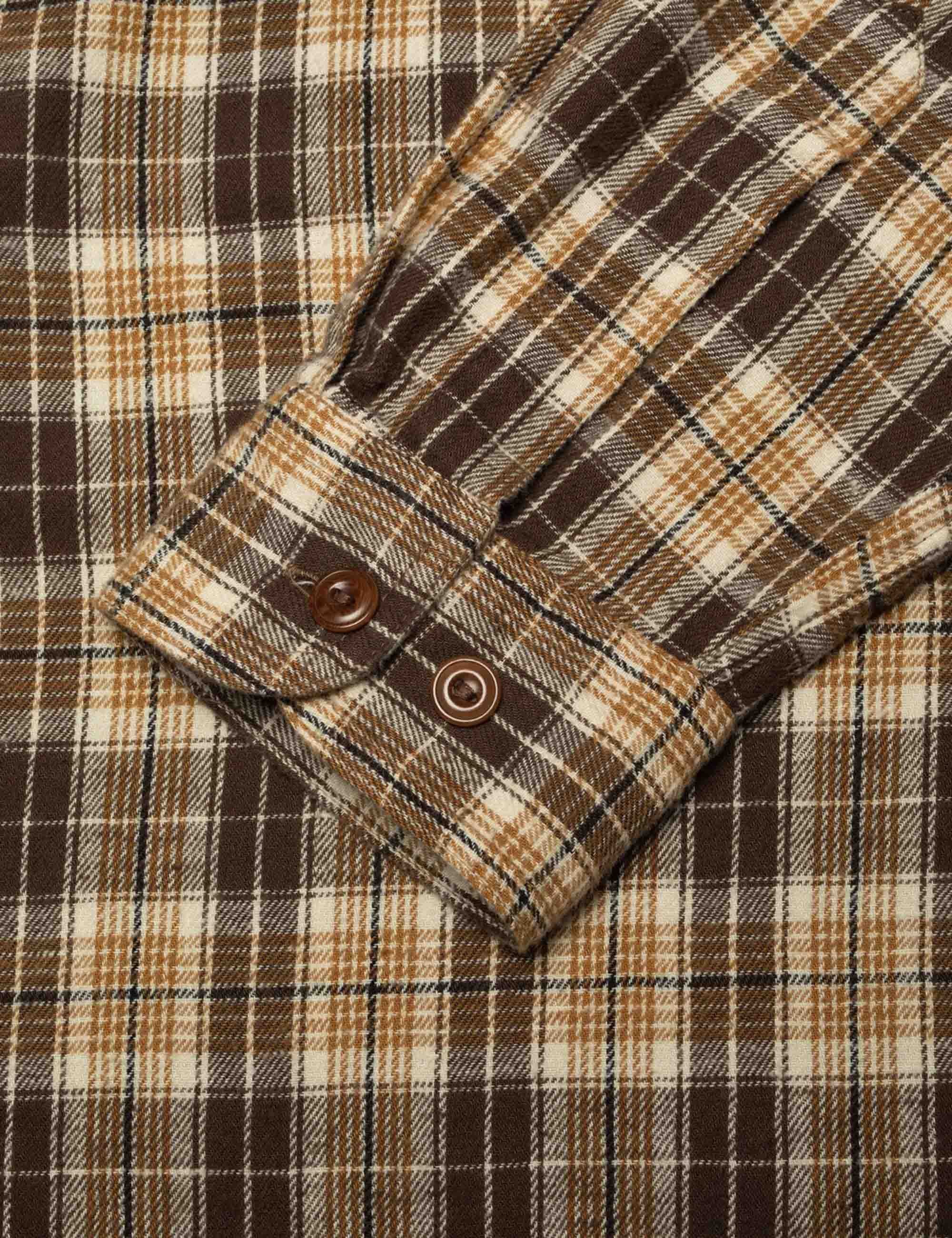 Julian Worker Check Shirt - Brown - Image 4