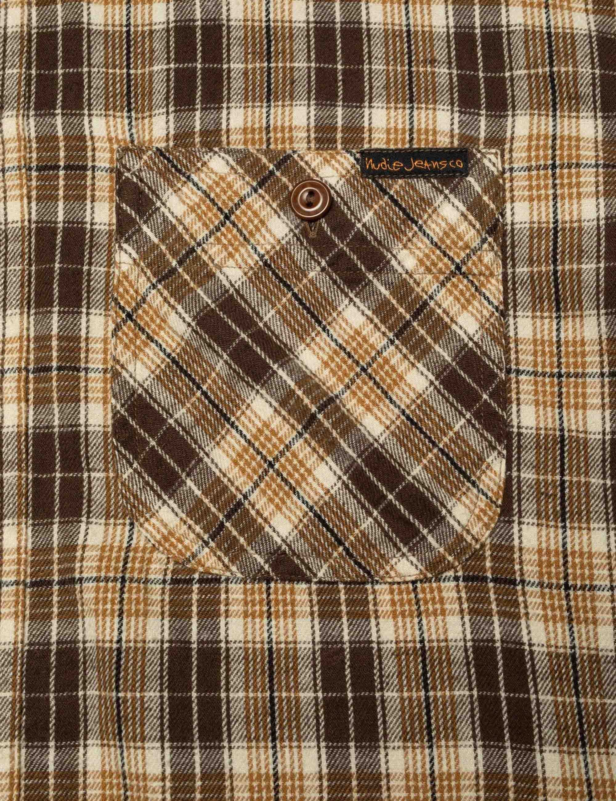Julian Worker Check Shirt - Brown - Image 5
