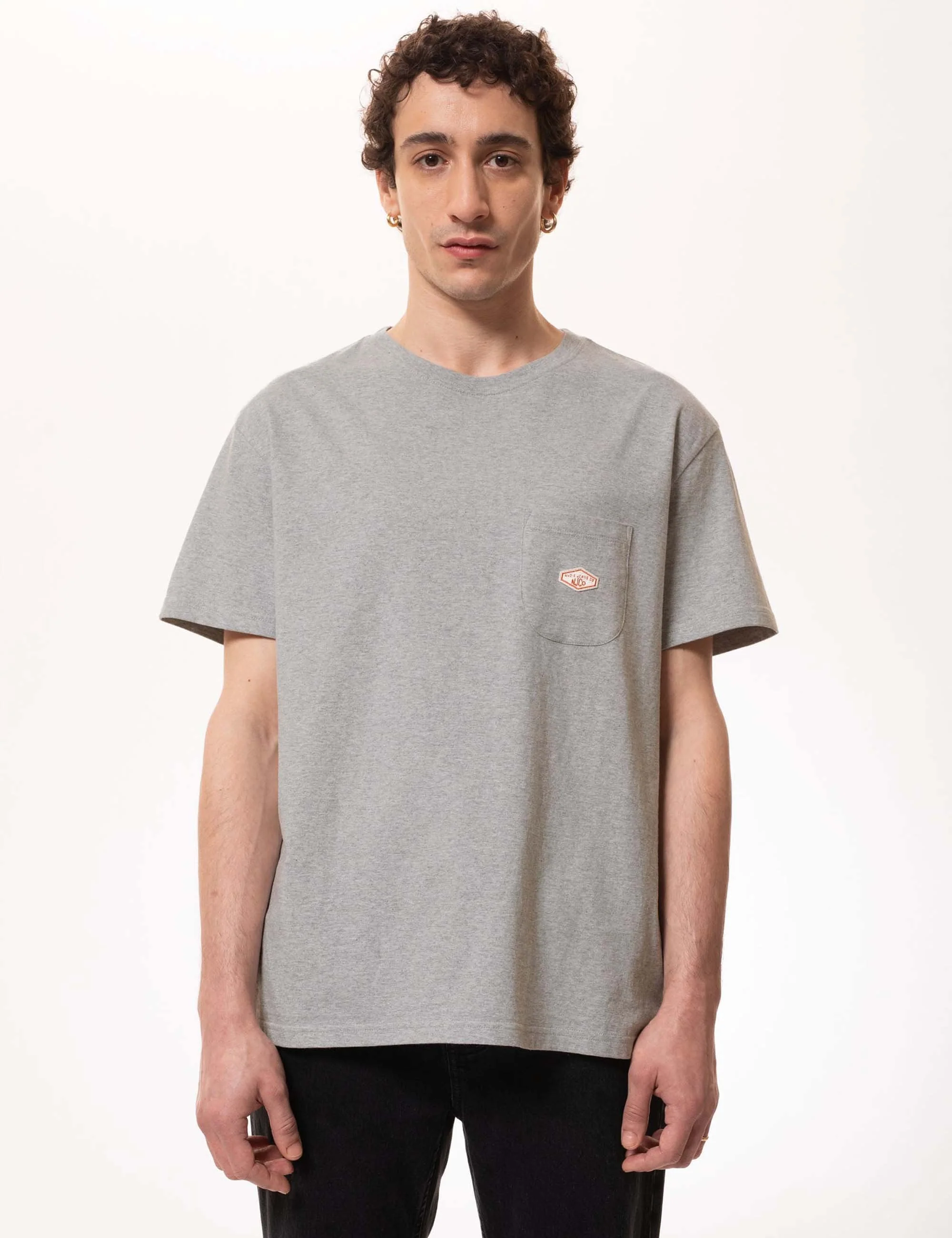 Leffe Pocket T-Shirt - Grey Melange - Image 2