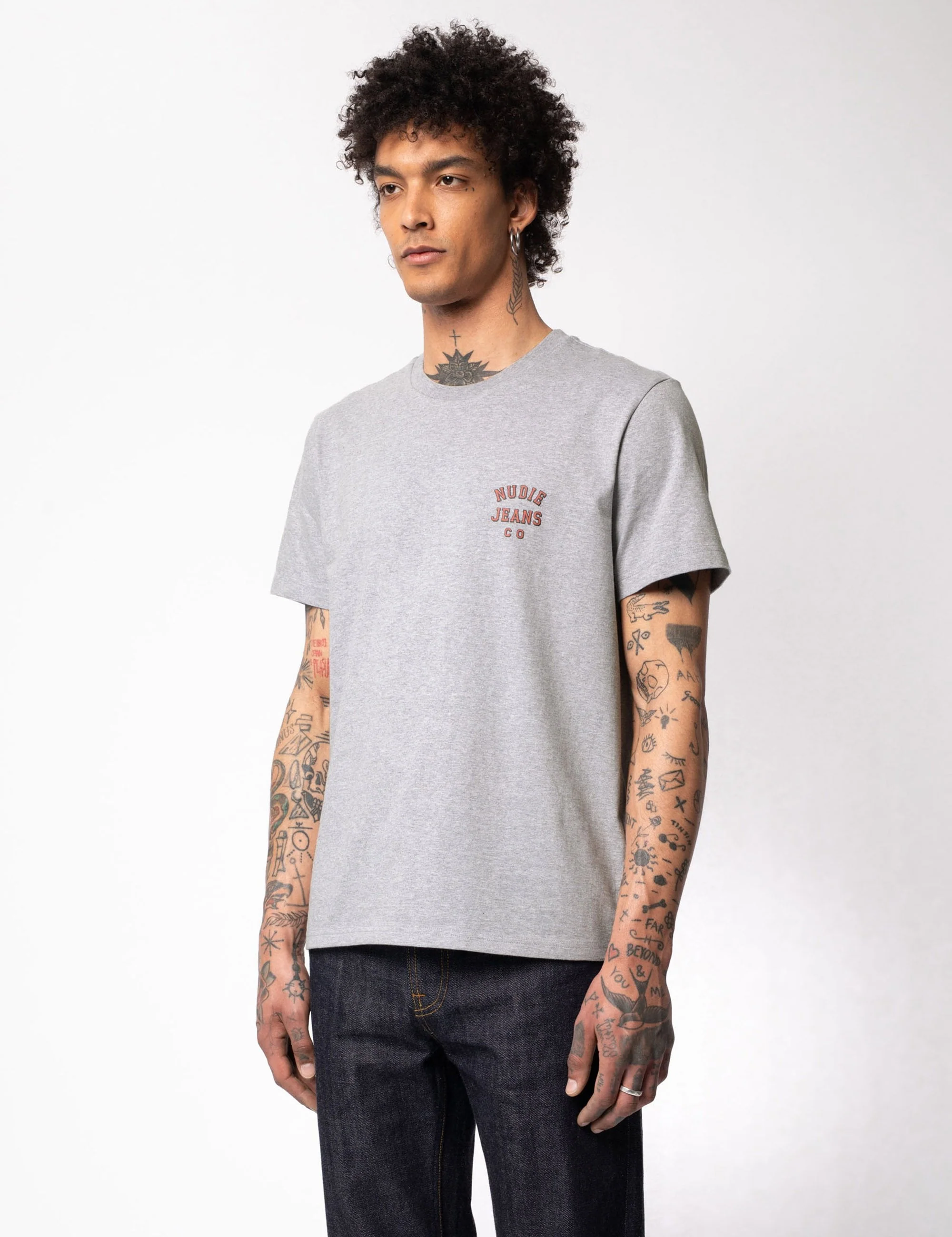 Roy Logo T-Shirt - Grey Melange - Image 4