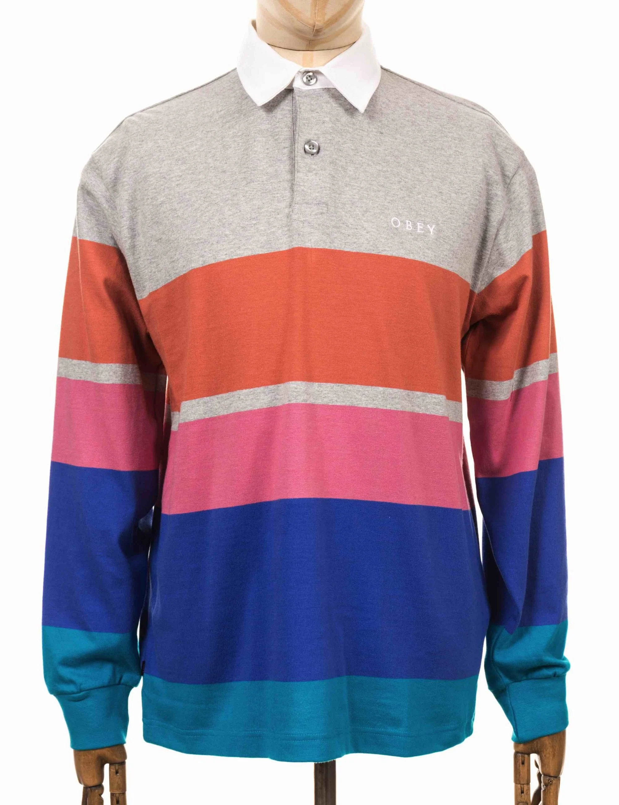 Automation Rugby Polo Shirt - Heather Ash Multi