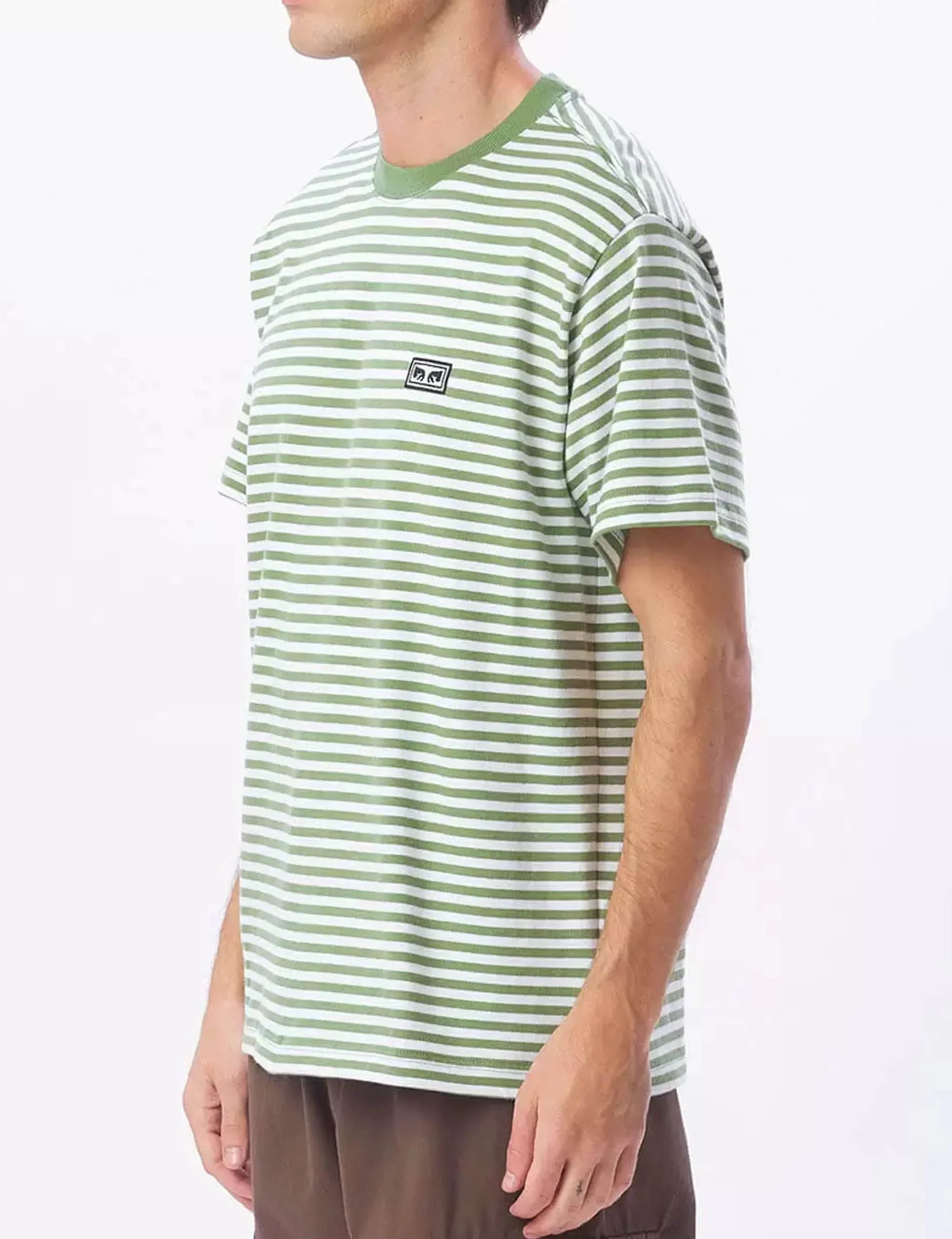 Established Works Eyes Stripe T-Shirt - Jade/Multi - Image 4