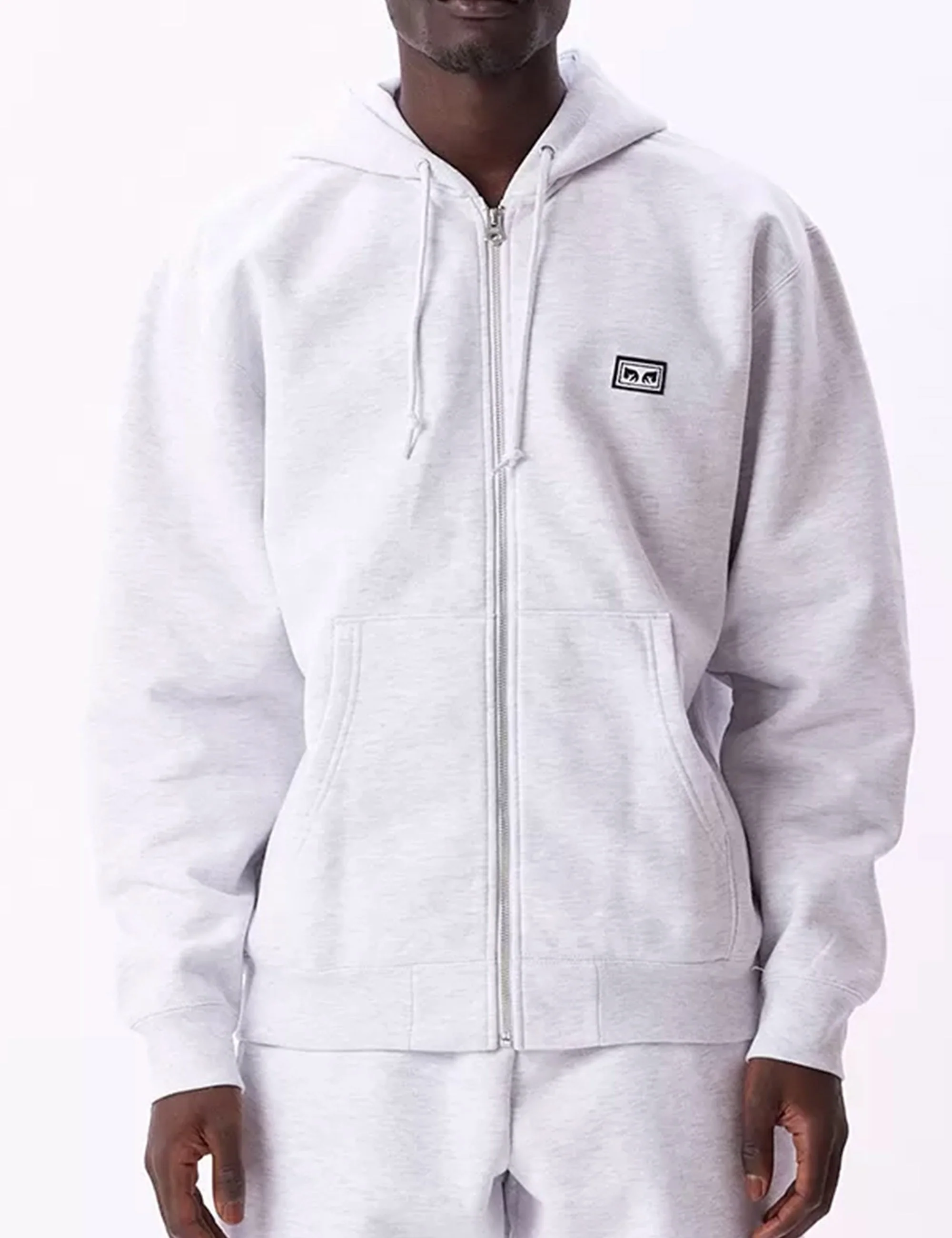 Established Works Eyes Zip Hooded Sweat - Ash Heather - Image 3
