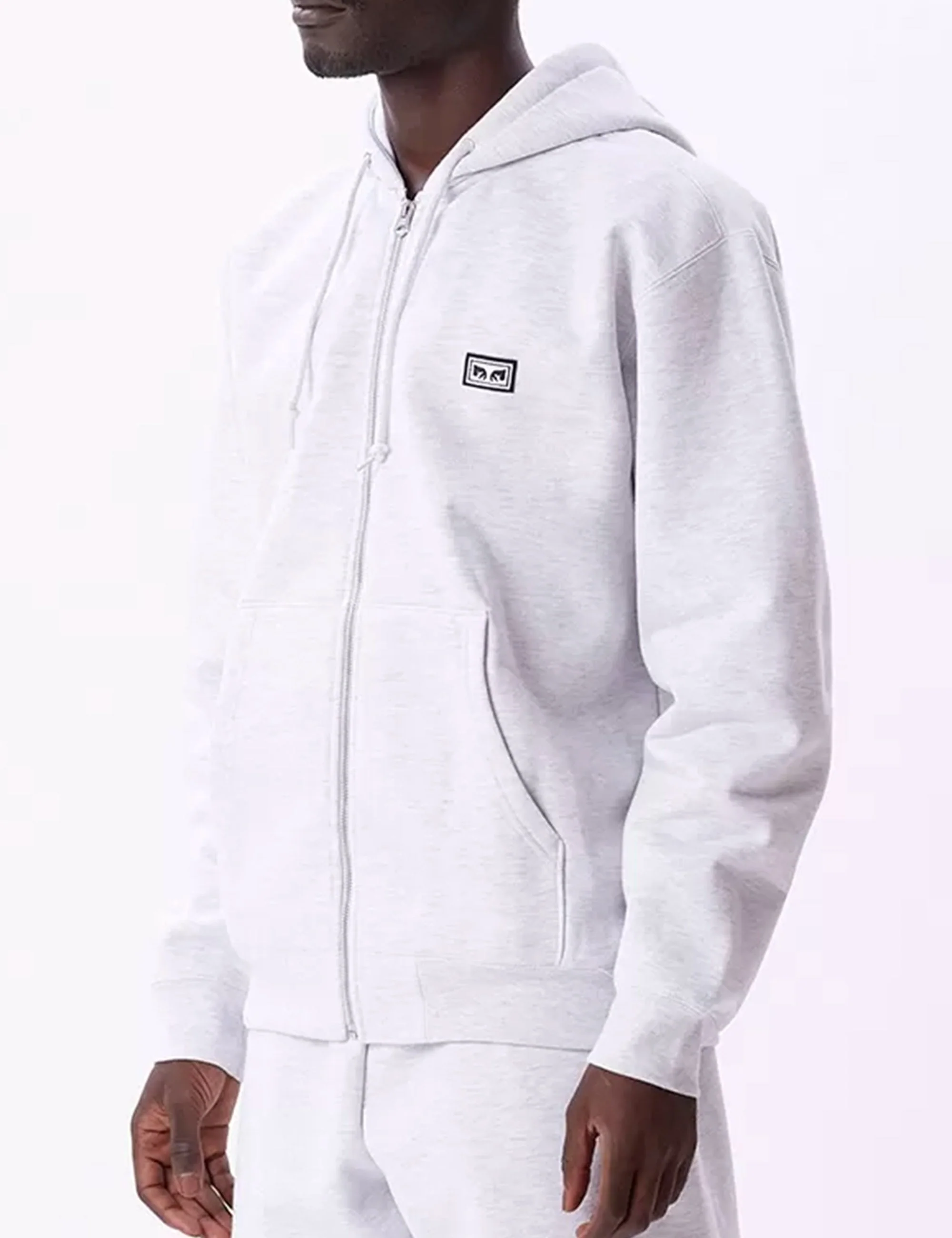 Established Works Eyes Zip Hooded Sweat - Ash Heather - Image 4