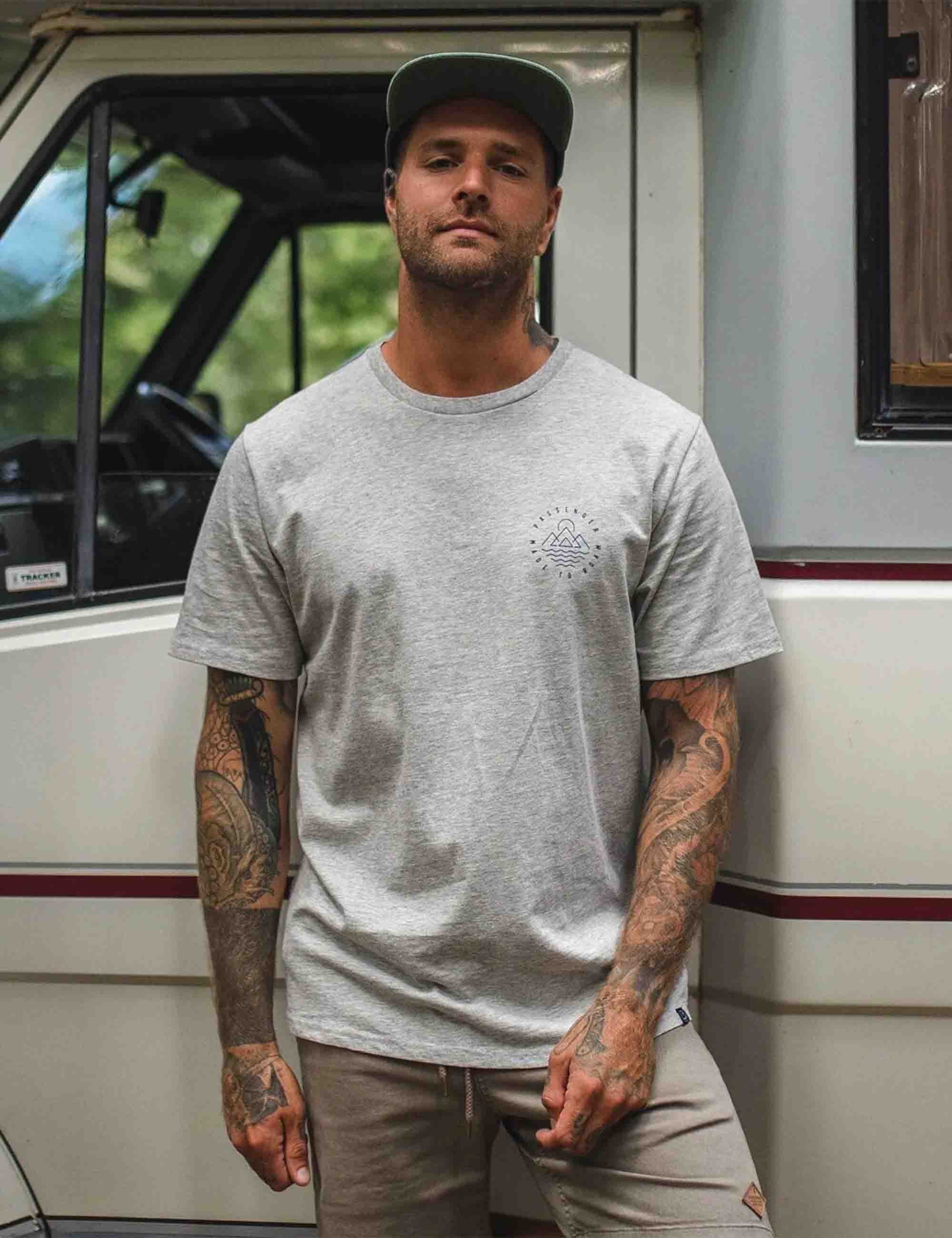 Escapism Recycled Cotton T-Shirt - Grey Marl - Image 4
