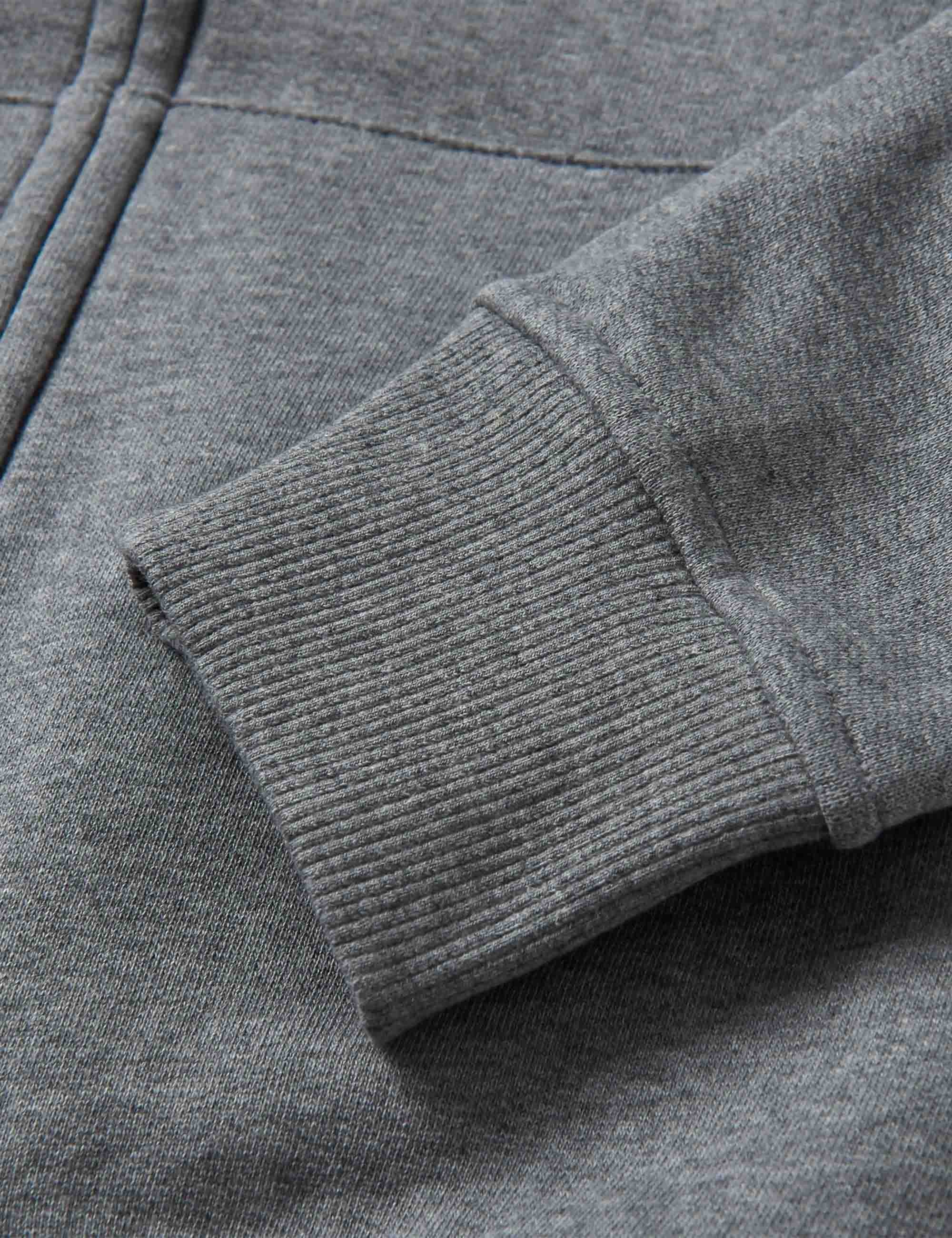 Heritage Recycled Cotton Full Zip Hooded Sweat - Dark Grey Marl - Image 3