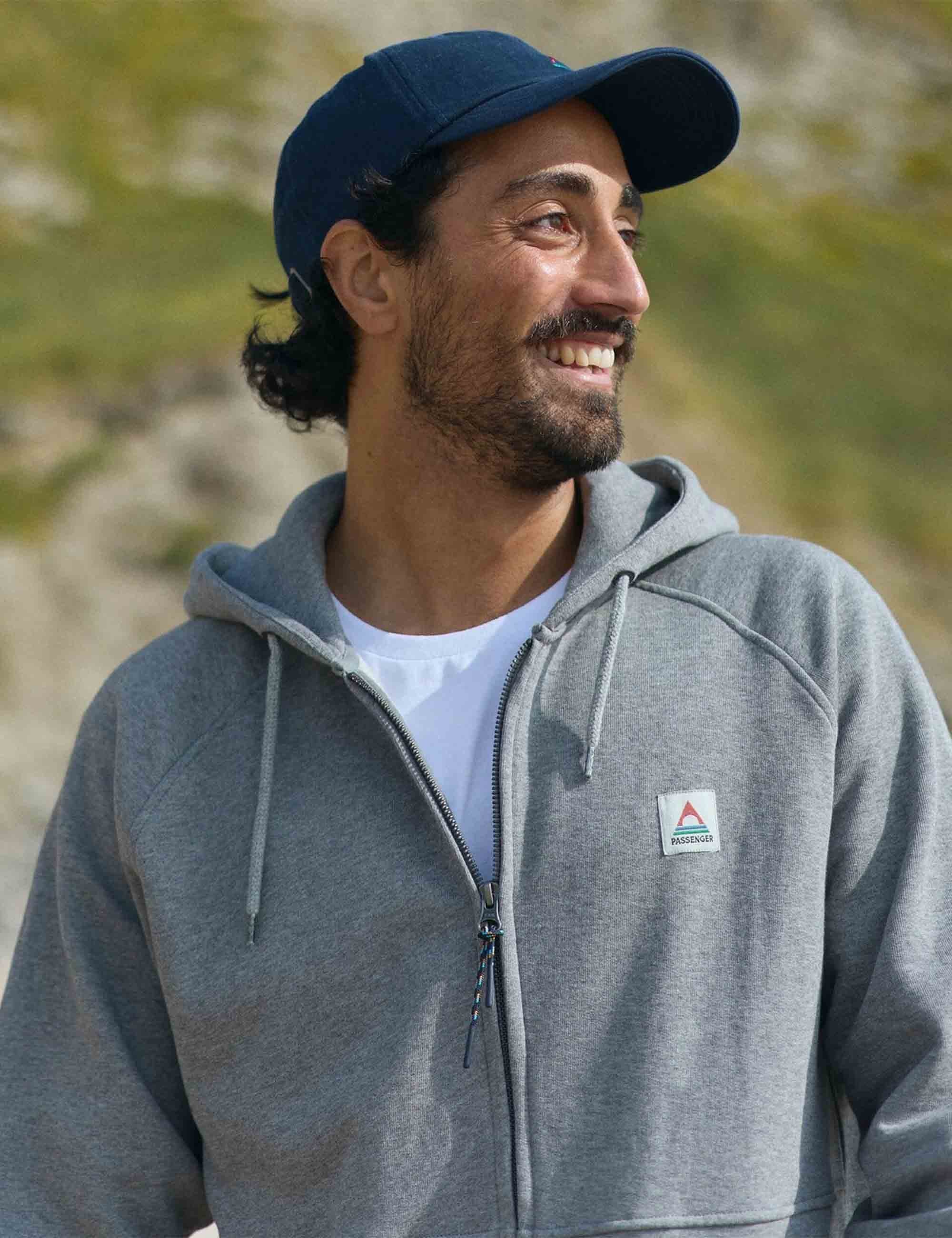 Heritage Recycled Cotton Full Zip Hooded Sweat - Dark Grey Marl - Image 6