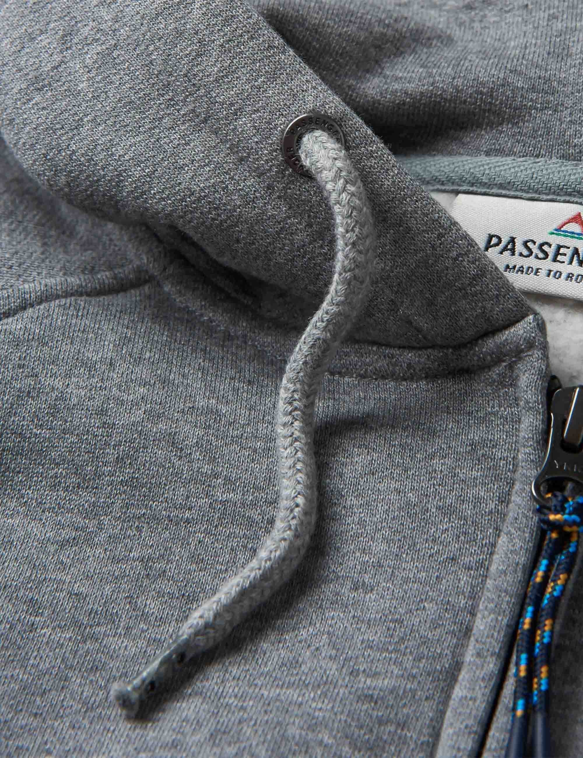 Heritage Recycled Cotton Full Zip Hooded Sweat - Dark Grey Marl - Image 7