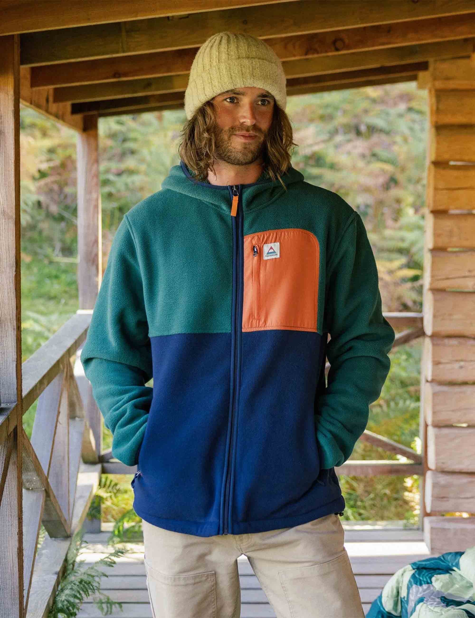Loch Hooded Polar Fleece - Rain Forest/Rich Navy - Image 2