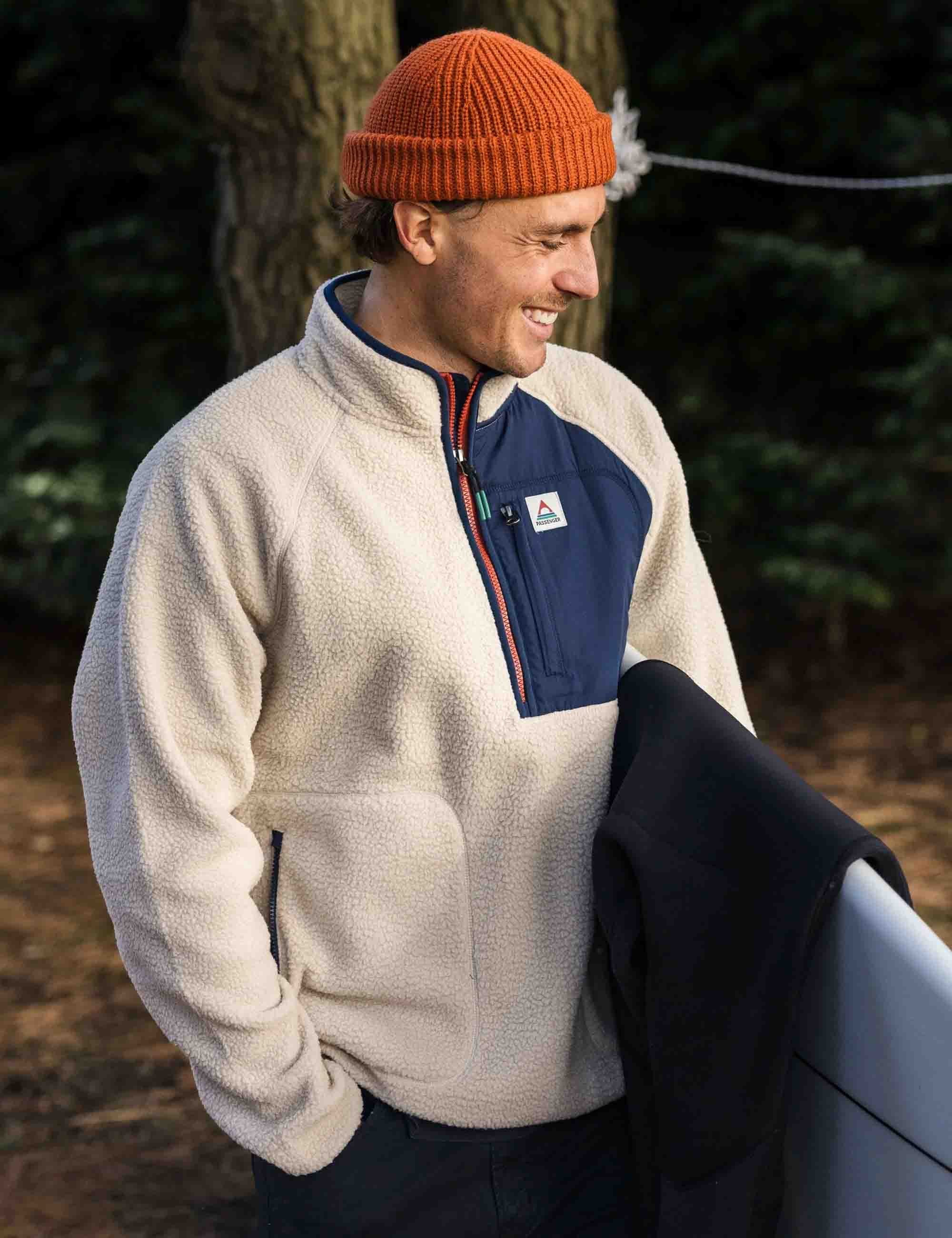 Offgrid 2.0 1/2 Zip Sherpa Fleece - Oatmeal/Navy - Image 3