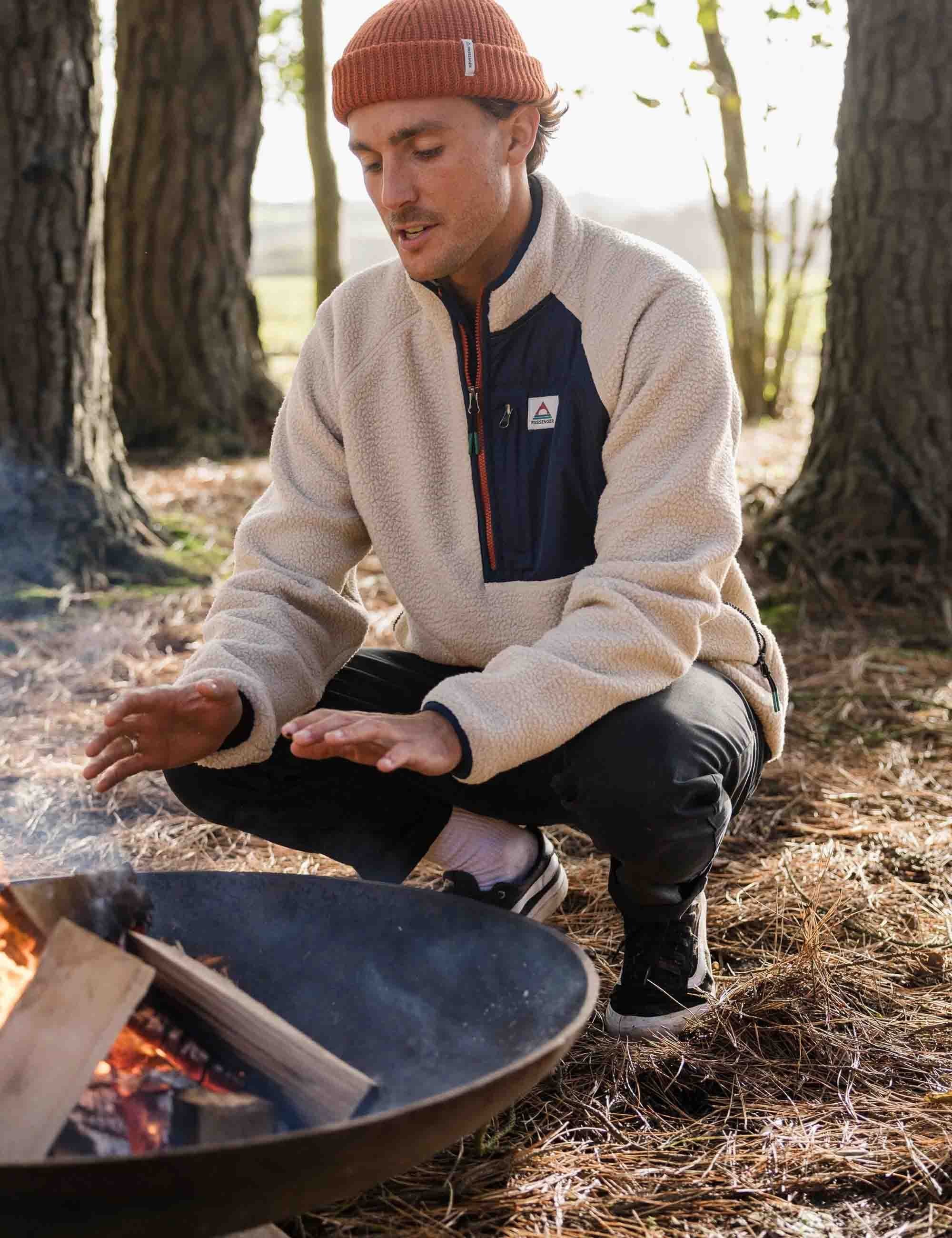 Offgrid 2.0 1/2 Zip Sherpa Fleece - Oatmeal/Navy - Image 6