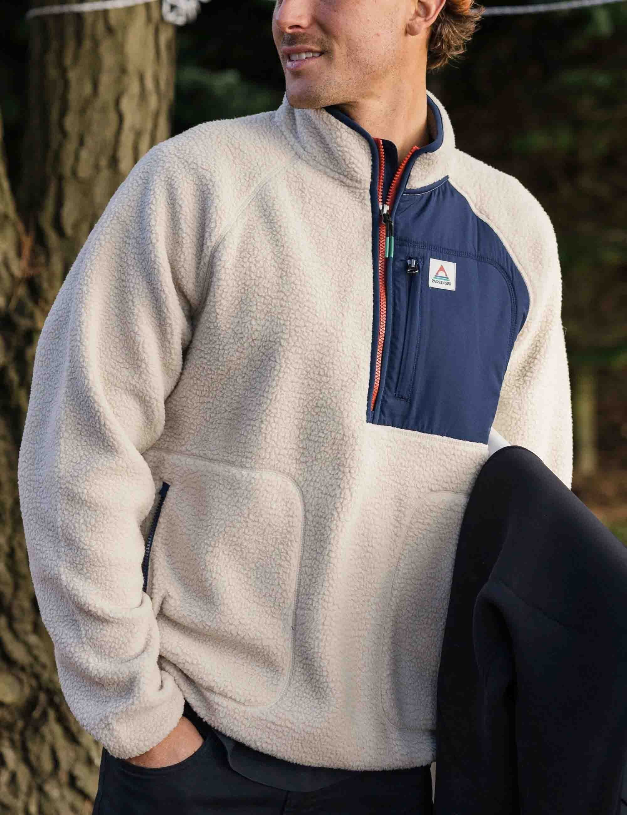 Offgrid 2.0 1/2 Zip Sherpa Fleece - Oatmeal/Navy - Image 7