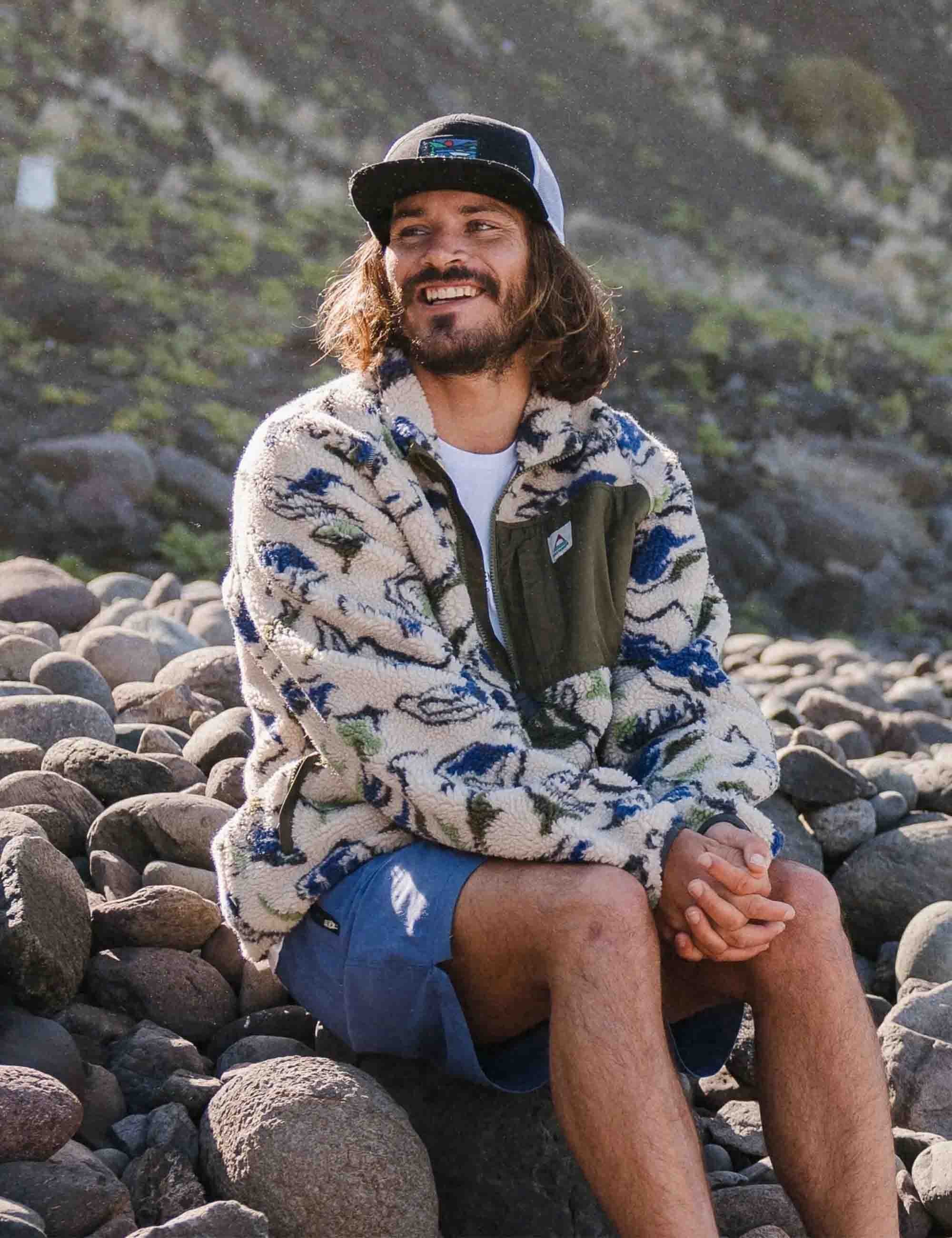 Offroad Sherpa 1/2 Zip Fleece - Abstract Strata Multi - Image 2