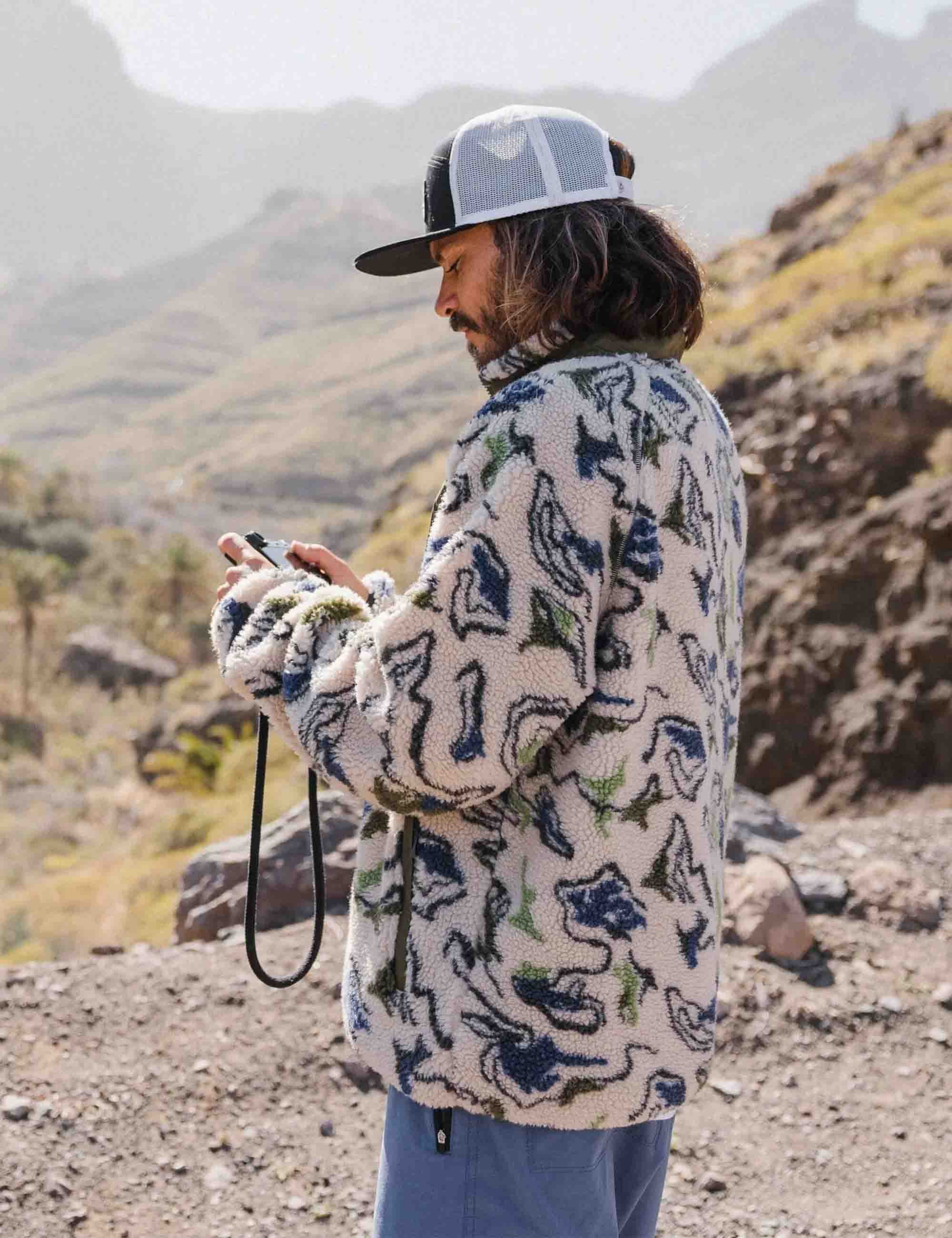 Offroad Sherpa 1/2 Zip Fleece - Abstract Strata Multi - Image 4